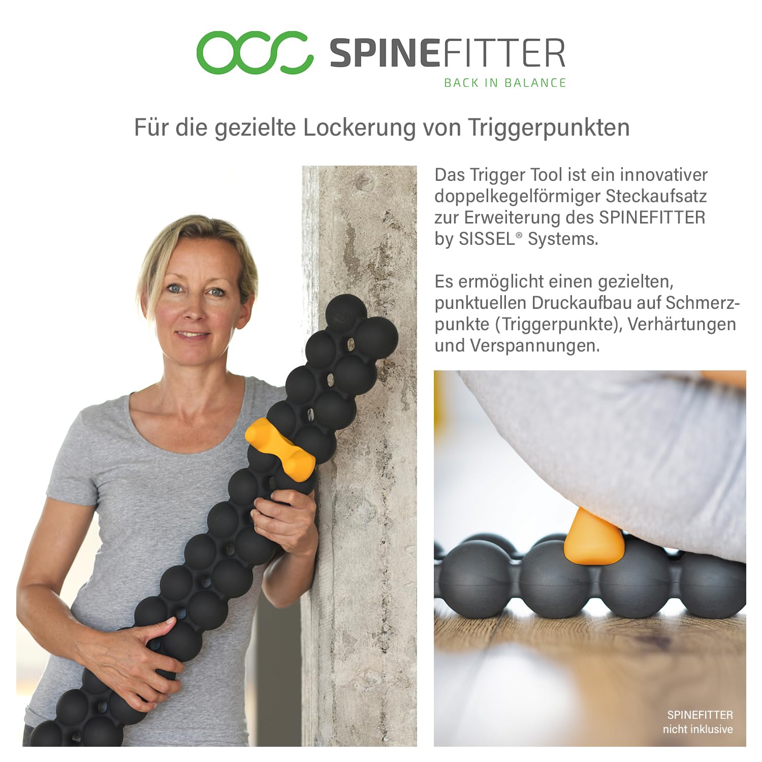 Spinefitter by Sissel Trigger-Tool, punktueller Druckaufbau, effektive Schmerzlinderung & Lösung von Verspannungen, robustes Material, ideal für Rückengesundheit & Fitness, leicht und mobil – Bild 2