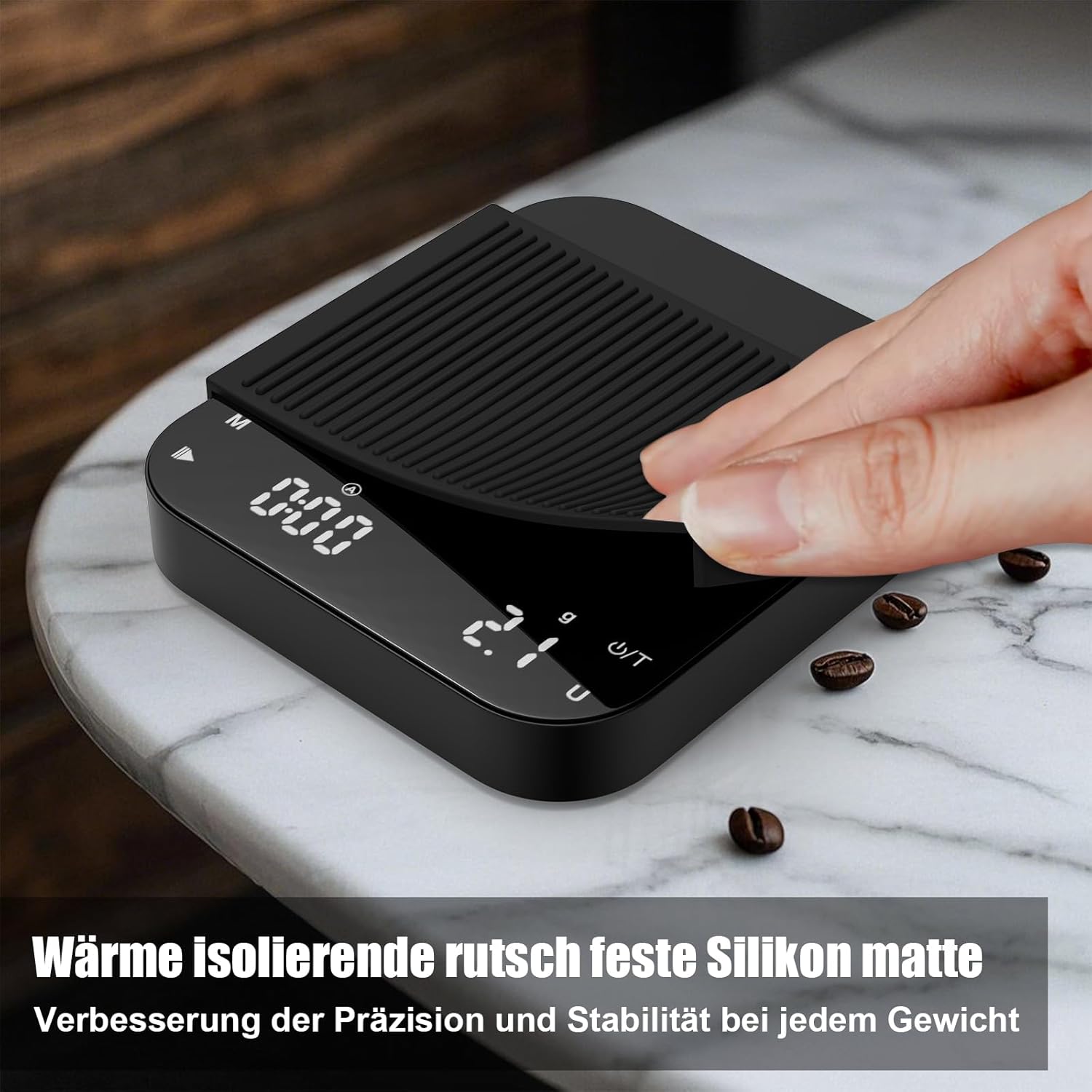 Diyife Kaffeewaage mit Timer, 3 kg/0,1 g wiederaufladbare Espressowaage mit HD-LCD-Display, Tara-Funktion, automatisch, tragbar, präzise Kaffeewaage für Espresso, Übergießen – Bild 6