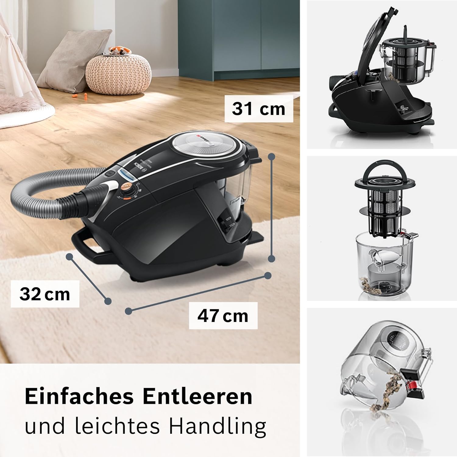 Bosch BGS7MS64 Staubsauger ohne Beutel, 800 W, Schwarz – Bild 11