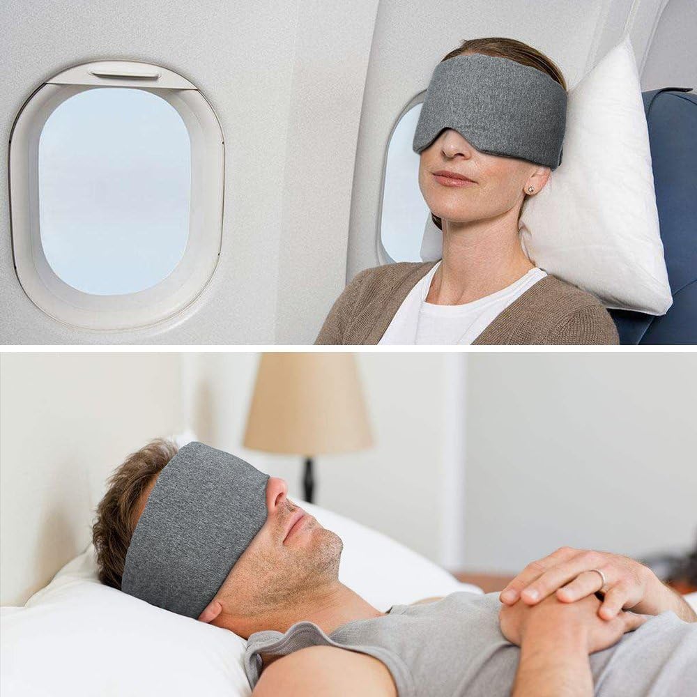 Handgefertigte Schlafmaske aus Baumwolle – bequeme und atmungsaktive Augenmaske zum Schlafen, verstellbare Augenbinde, Augenbinde, Flugzeug mit Reisetasche – bester Nachtbegleiter – Bild 2