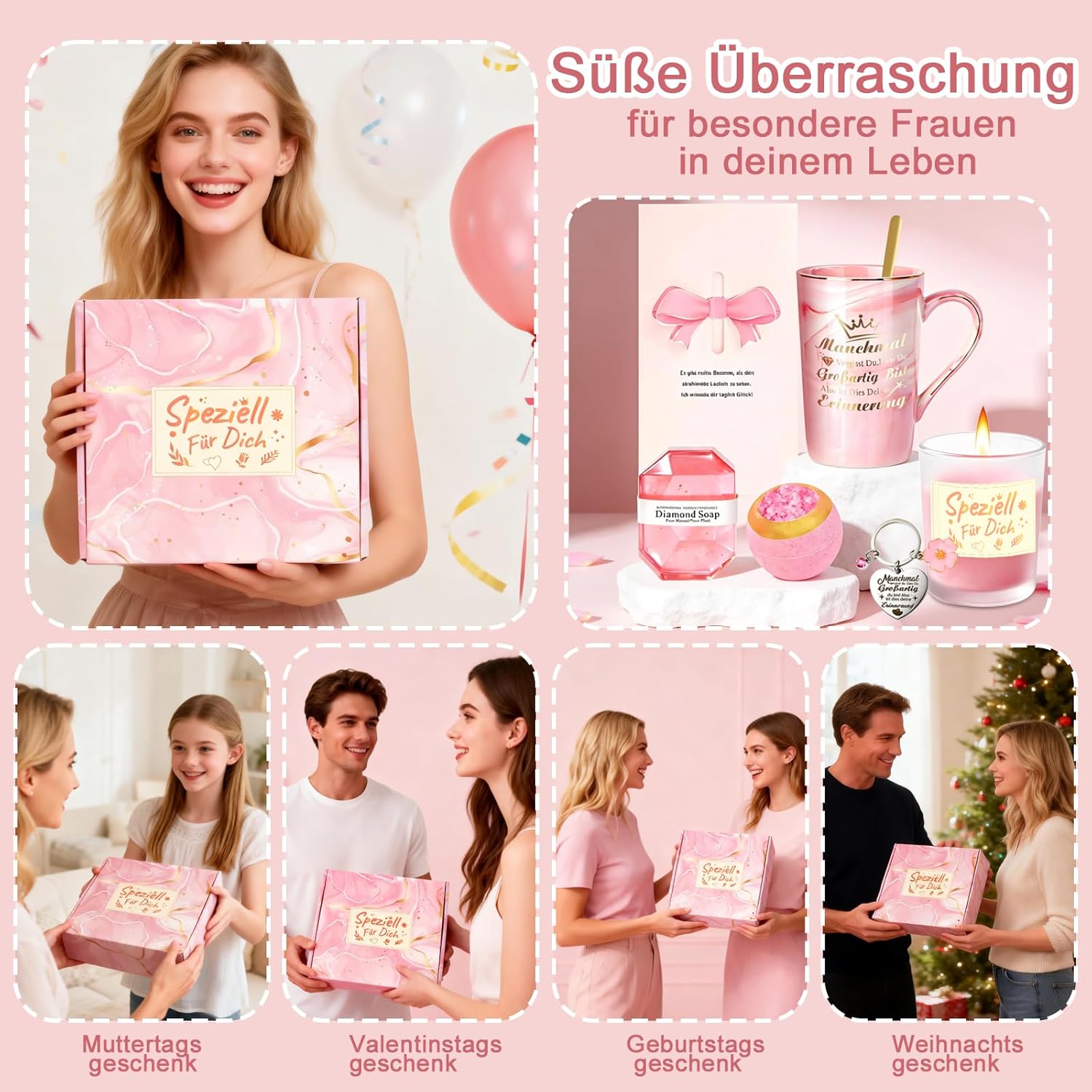 Geschenke für Frauen, Wellness-Geschenkset, Geburtstagsgeschenk für Frauen, Geschenk für Mutter, Geschenk für Freundin und beste Freundin, Entspannungs-Spa-Geschenkkorb – Bild 2