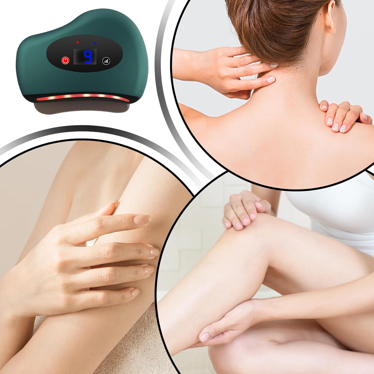 Beheizter Muskelschaber – Elektrisches Entspannungsgerät für den Körper, Triggerpunkt-Massagegerät, tragbare Erholungshilfe, glatte Konturoberfläche mit einstellbarer Wärmevibration | Geeignet für das – Bild 5