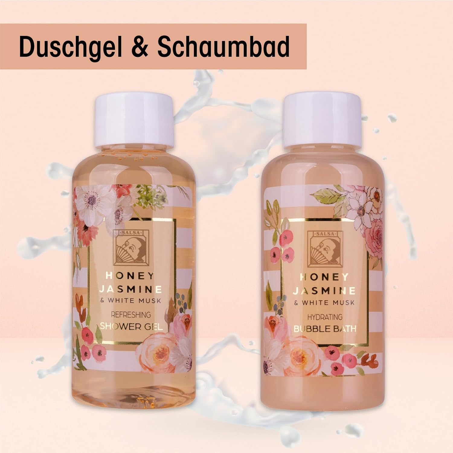 Accentra Damen-Duschset Honey Jasmine in schöner Geschenkbox – 3-teiliges Pflegeset mit Duschgel, Bodylotion und Schaumbad – Wellness-Geschenkset für Geburtstag und Valentinstag – Bild 4