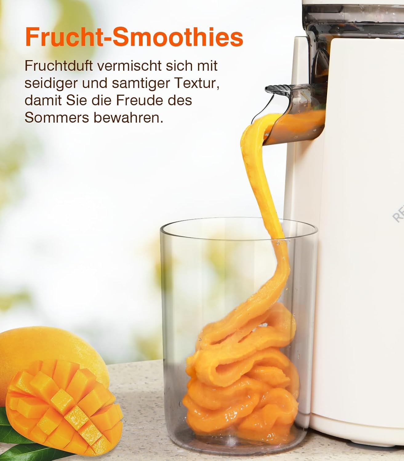 Zasmira Slow Juicer mit hohem Drehmoment und 120 mm Einfüllkanal, kein Vorschneiden, Entsafter für Gemüse und Obst, 99,6 % Saftreinheit, 1,5 l, REV-Modus, einfacher zu reinigen – Bild 7