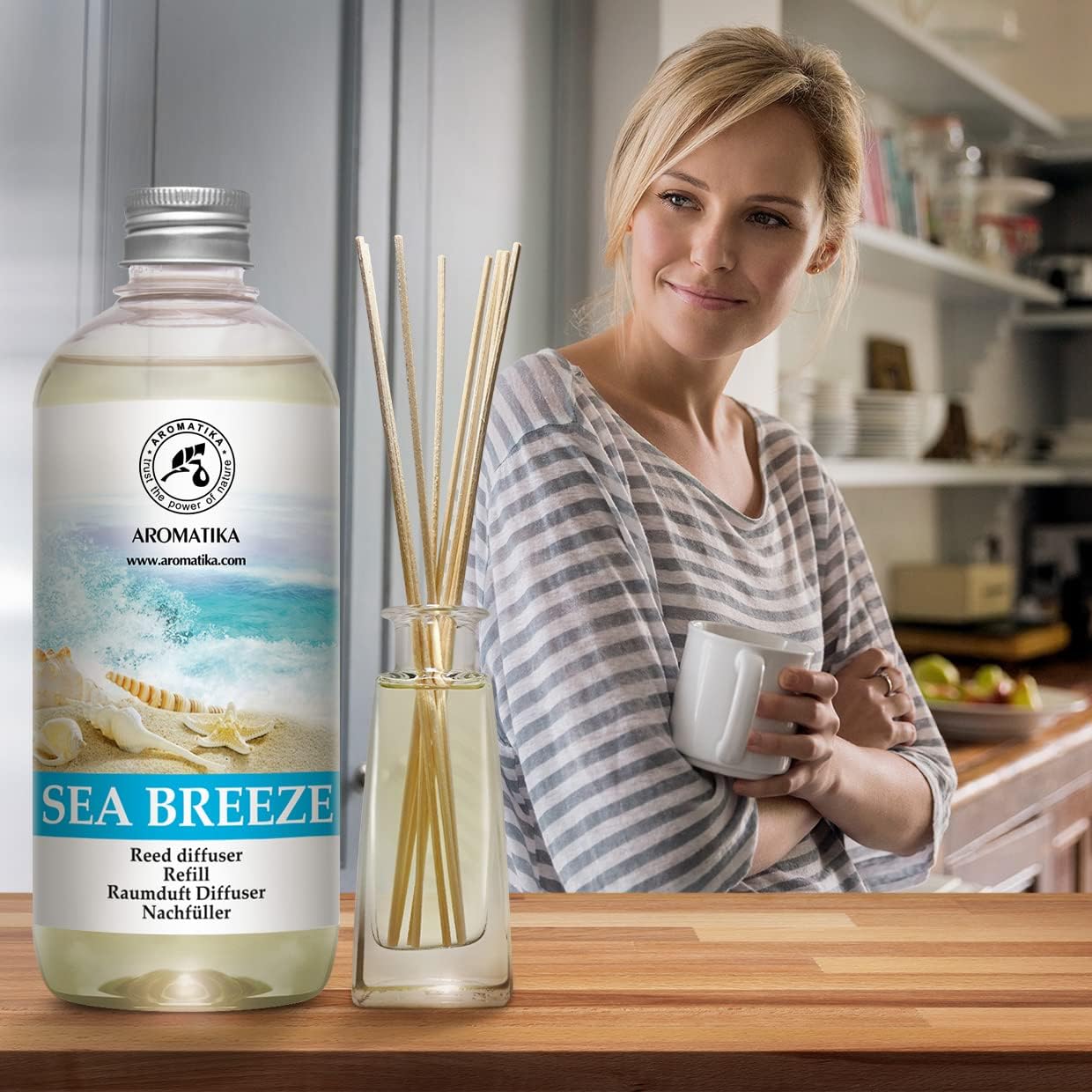 Raumduft-Nachfüllflasche Meeresbrise 500 ml – Raumduft Medium – Frischer und langanhaltender Duft – Nachfülldiffusor Meeresbrise – Lufterfrischer – Diffusor für Zuhause – Boutique – Aromatherapie – Bild 8