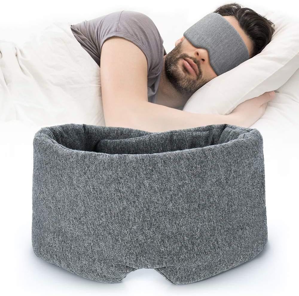 Handgefertigte Schlafmaske aus Baumwolle – bequeme und atmungsaktive Augenmaske zum Schlafen, verstellbare Augenbinde, Augenbinde, Flugzeug mit Reisetasche – bester Nachtbegleiter