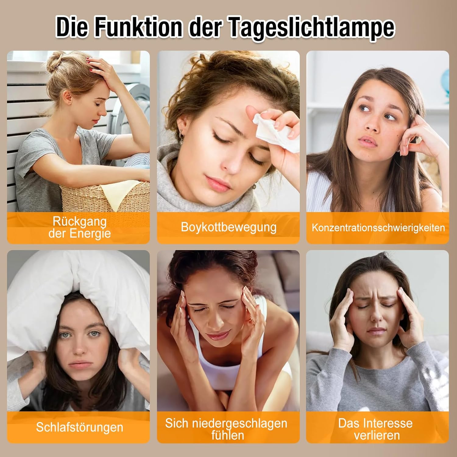 Tageslichtlampe 15000 Lux, Tageslichtlampe mit 3 Farbtemperaturen, 5 Helligkeitsstufen, Simulation von Tageslicht, UV-freie LED-Tageslichtlampen, Touch Control Sonnenlichtlampe, Vollspektrumlampe – Bild 2