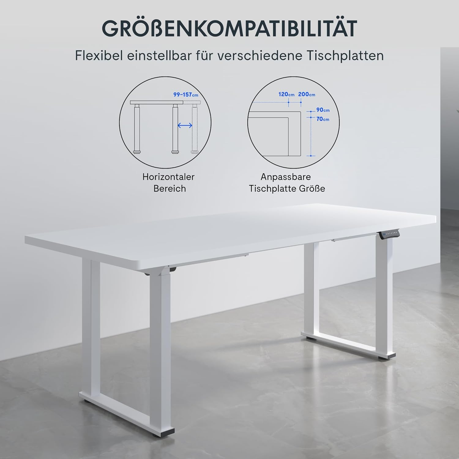 FLEXISPOT Elektrisches Tischgestell, höhenverstellbar, 4-Fuß-Gestell für höhenverstellbaren Schreibtisch, mit 2 Motoren, LED-Höhenanzeige, 3 Memory & Sitzerinnerung, 150 kg Tragkraft – Bild 6