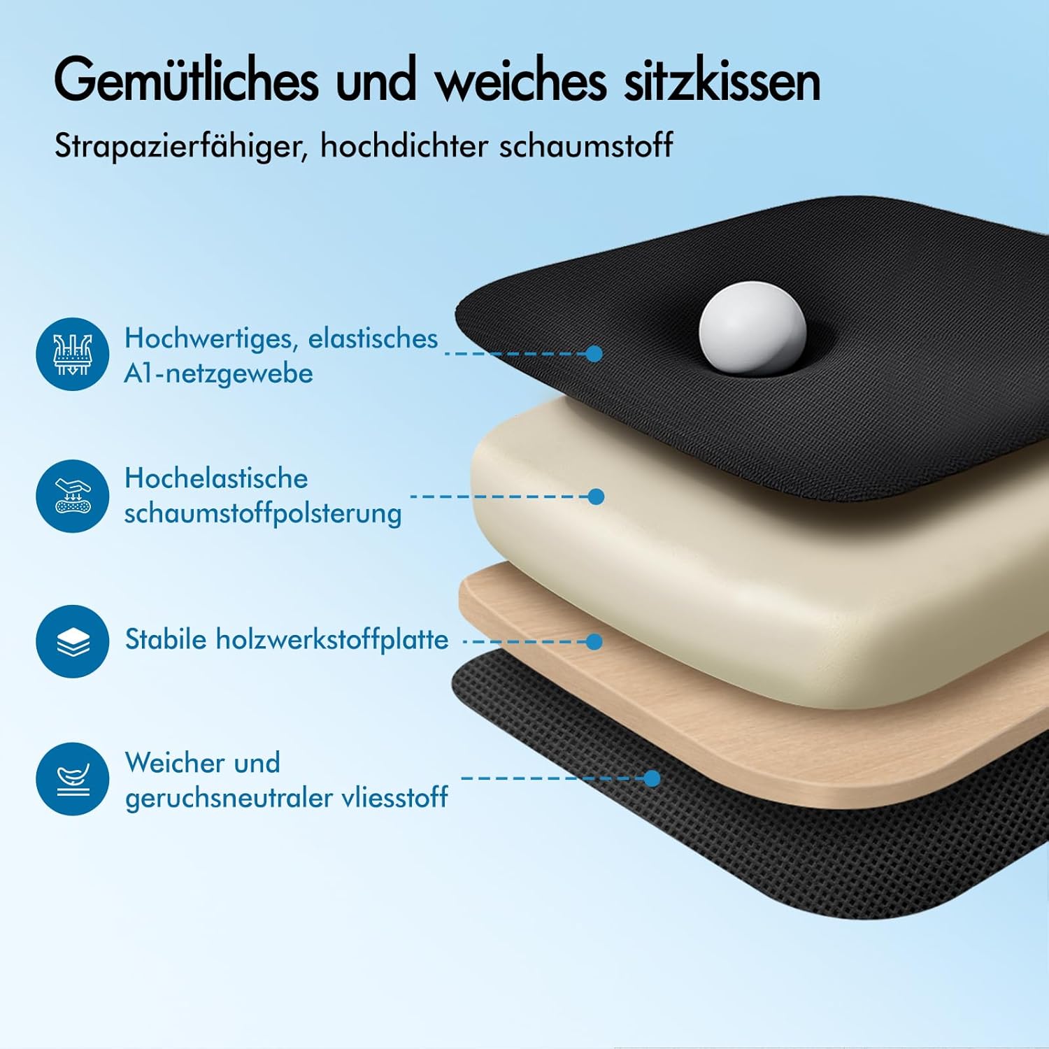 ALFORDSON Ergonomischer Büro-Schreibtischstuhl, Computerstuhl mit dynamischer Lordosenstütze, neigbarer Drehstuhl mit hochklappbarer Armlehne, Schwarz – Bild 4