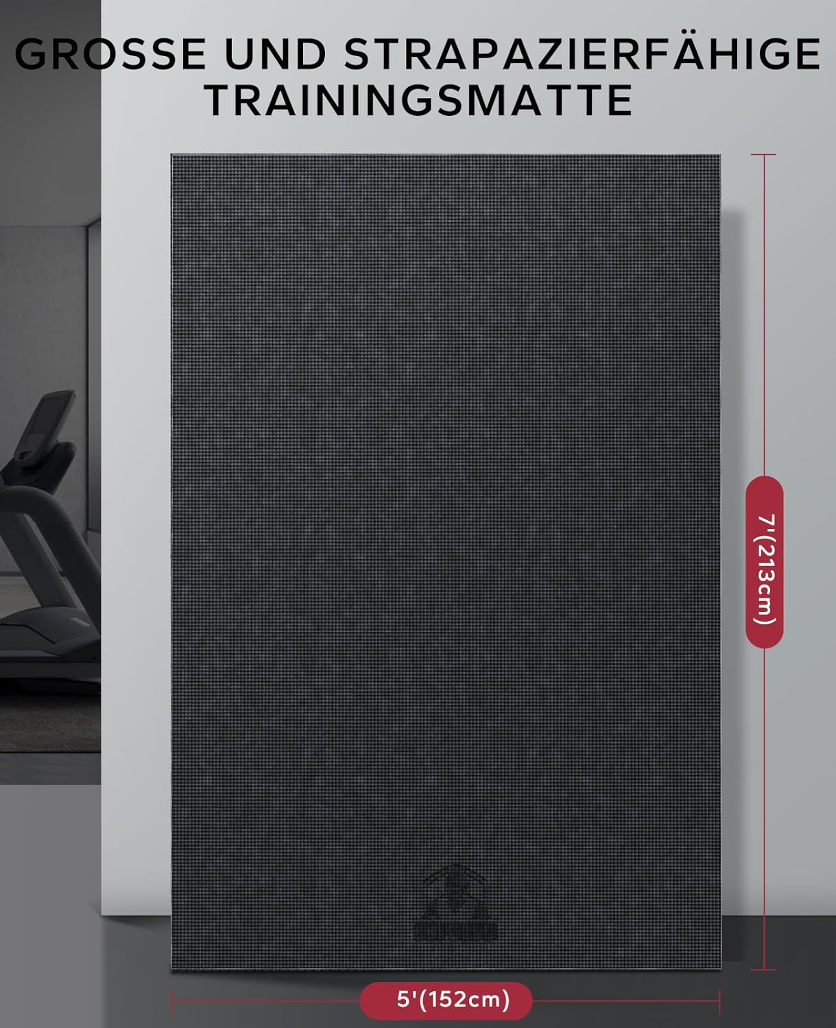 APBEAR Yogamatte XXL- Extra Groß Breit Sportmatte Fitnessmatte Rutschfest 213cm x 152cm / 366cm x 183cm x 8mm Dicke, Hoher Dichte Ultra Haltbar PVC, Gymnastikmatte Schuhfreundlich – Bild 2