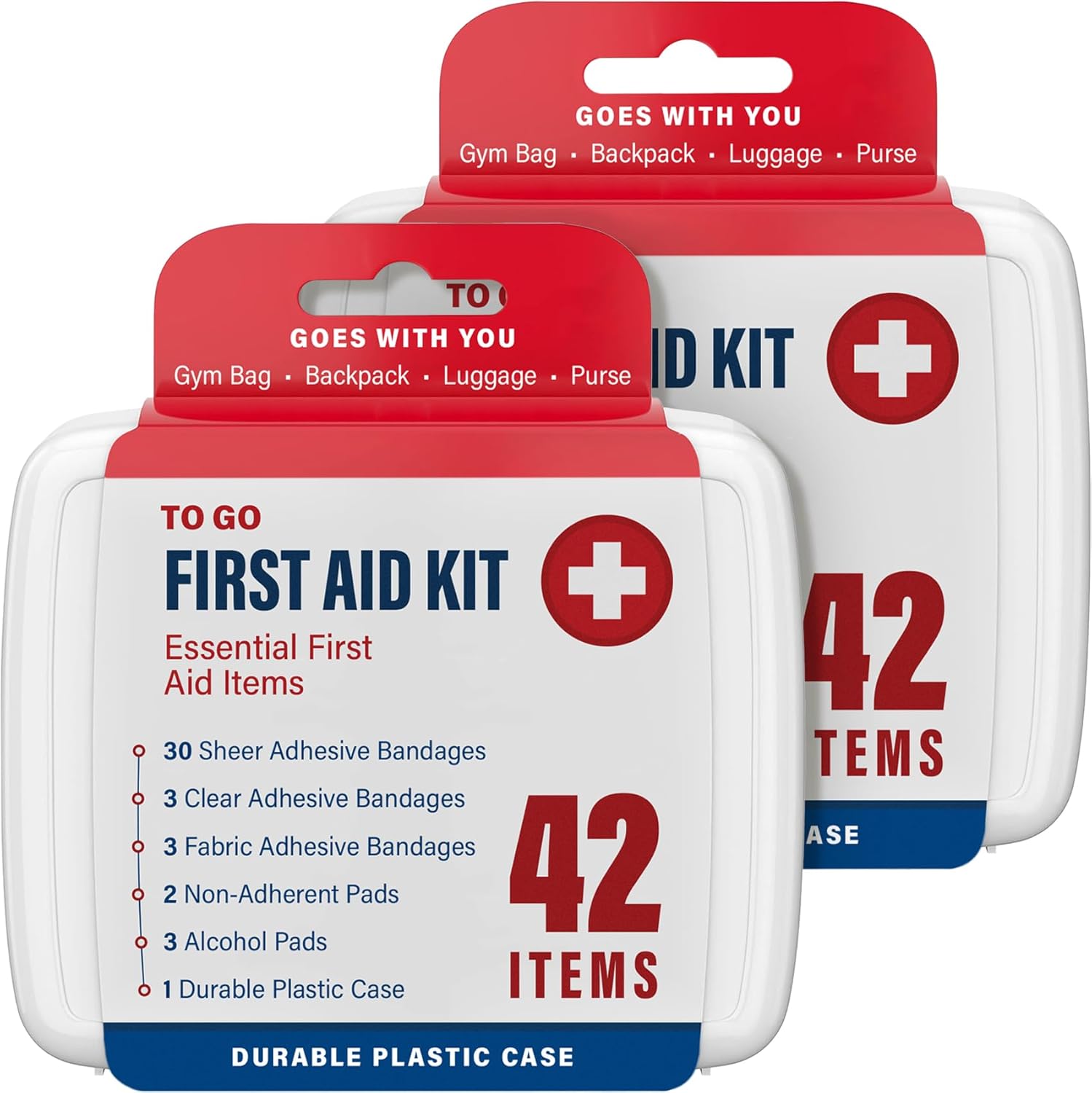 DecorRack Pflasterbox 84-teilig, Erste-Hilfe-Set mit Wundpflaster, Pflasterset für Zuhause, Auto, Reisen, Outdoor, Wandern, kompakte Box für unterwegs, flexible Wundversorgung (2 Boxen)