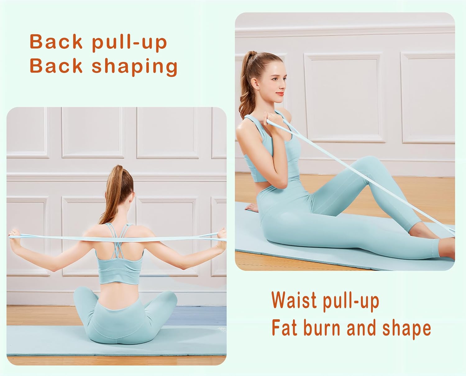 Widerstandsband für Arm-Rücken-Schulter-Übungen, elastisches Seil, Stretch-Fitnessband, Fuß-Bein-Handstrecker, Armtrainer für Yoga, Pilates, Stretching, Physiotherapie, Heim-Fitnessstudio (Rosa) – Bild 5