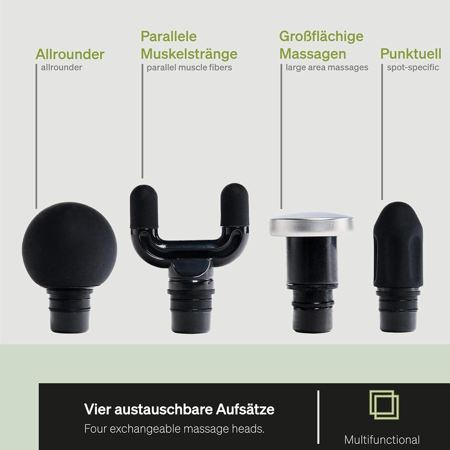 BLACKROLL FASCIA GUN Massagepistole, hochwertige Mini-Massagepistole mit USB C für Muskeln und Faszien, 4 Aufsätze mit 4 einstellbaren Stufen, zur Schmerzlinderung und Entspannung – Bild 3