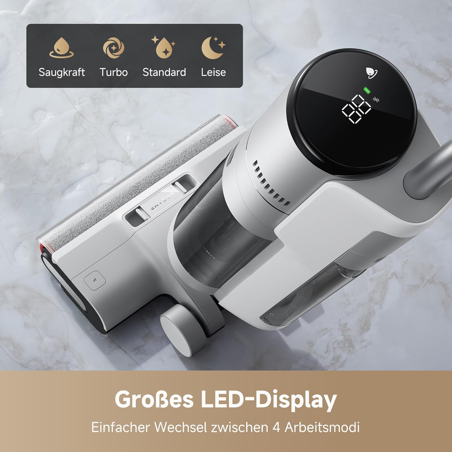 Dreame G10 Pro Nass- und Trockensauger, 16.000 Pa Saugleistung, Doppelkanten-Reinigungsbürste, Selbstreinigung mit 2 Drehrichtungen, 35 Minuten Laufzeit, großes LED-Display, 75 dBA – Bild 10