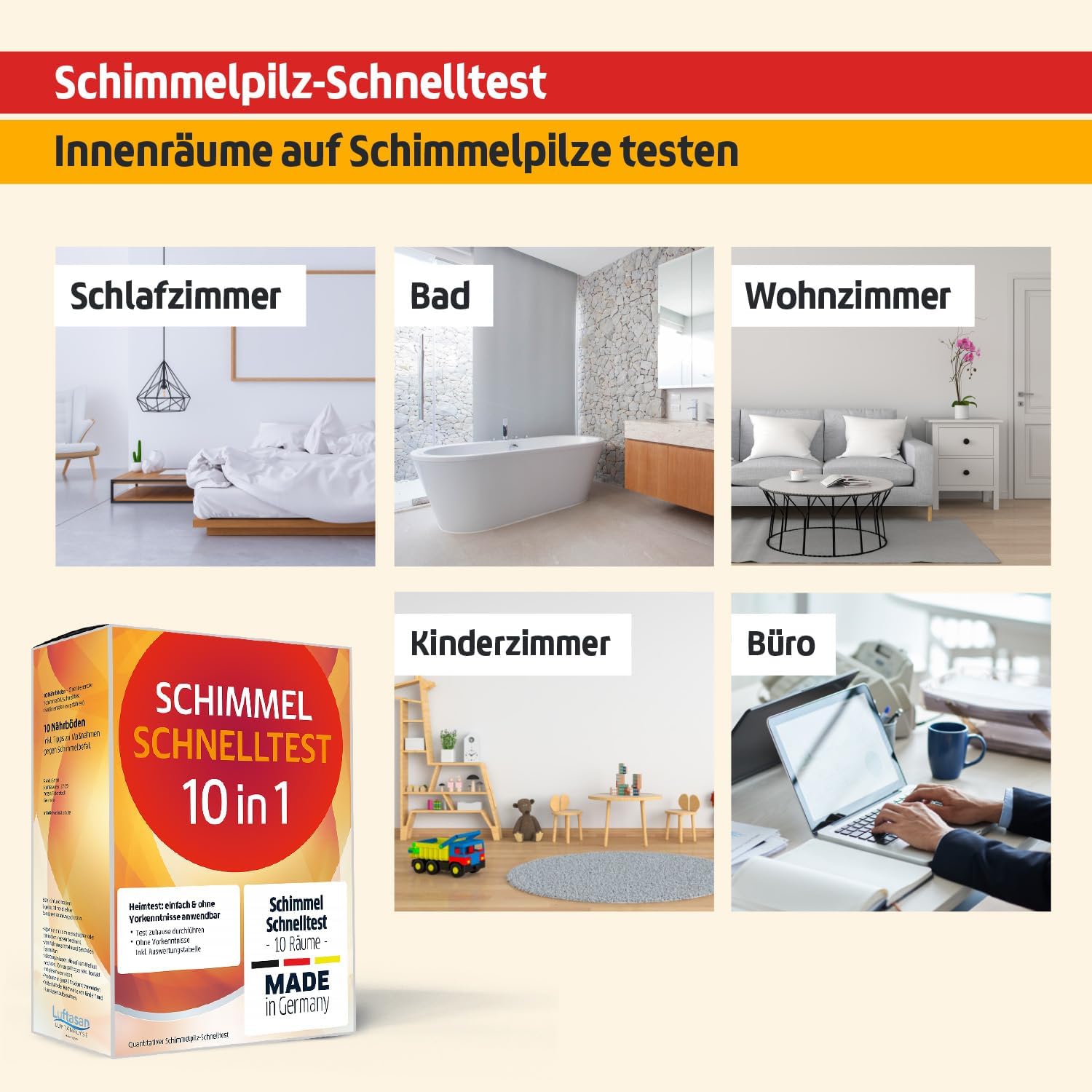 Schimmeltest mit 10 Nährböden, Schimmel-Schnelltest zur Bestimmung von Schimmelpilzsporen in der Luft – Bild 3
