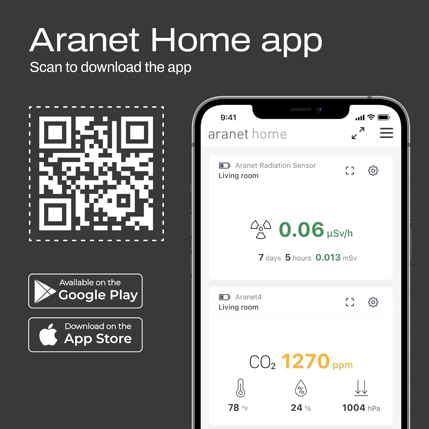 Aranet4 Home Kabelloser Raumluftqualitätssensor für Zuhause, Büro oder Schule (CO2, Temperatur, Luftfeuchtigkeit und mehr), tragbar – Bild 5
