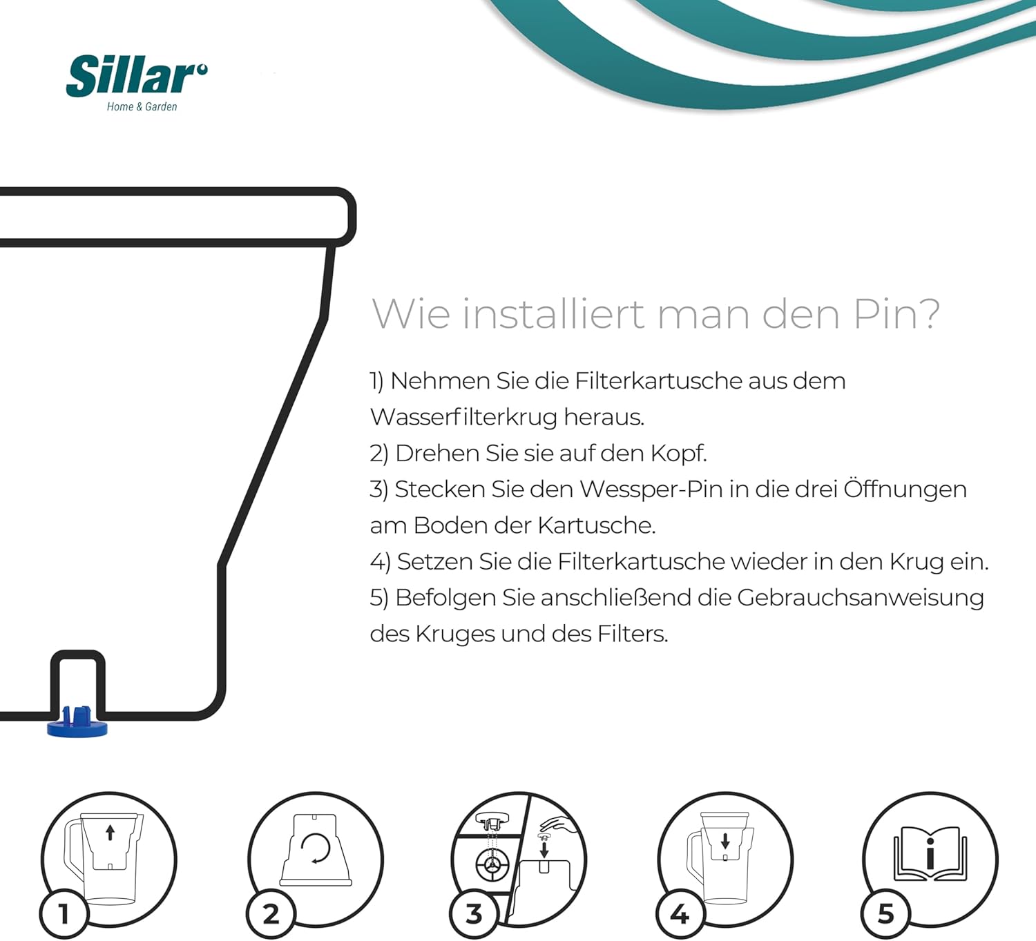 Sillar Wasserfilterkartuschen – 6er-Set – kompatibel mit Brita Maxtra+, Marella, Elemaris, Style – BPA-frei – effektiver Kalkfilter für reines Wasser – Bild 6