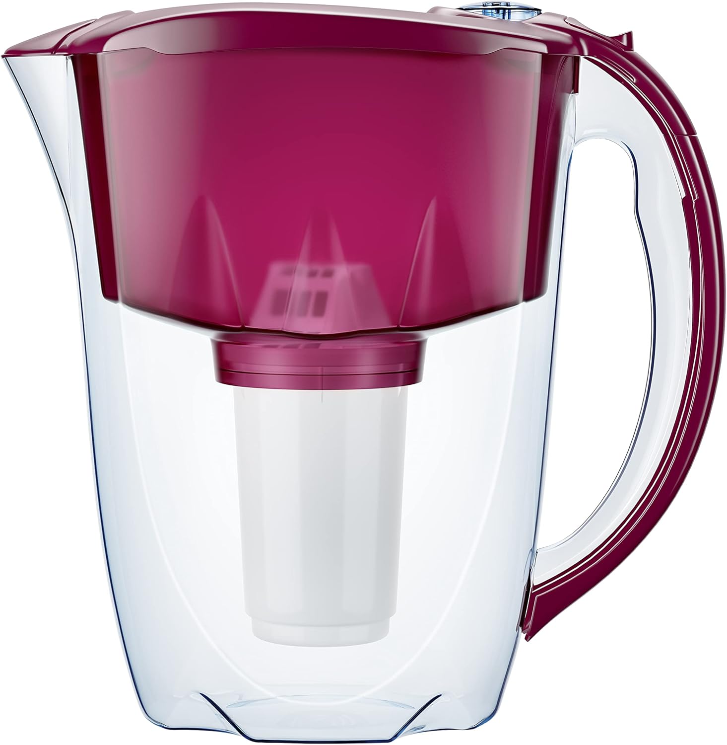AQUAPHOR Prestige Cherry Wasserfilterkanne inkl. 1 A5 Filter I Karaffe für 2,8 LI passt in die Kühlschranktür I Reduziert Kalk und Chlor I Tischwasserfilter I Praktische Filterkanne – Bild 2