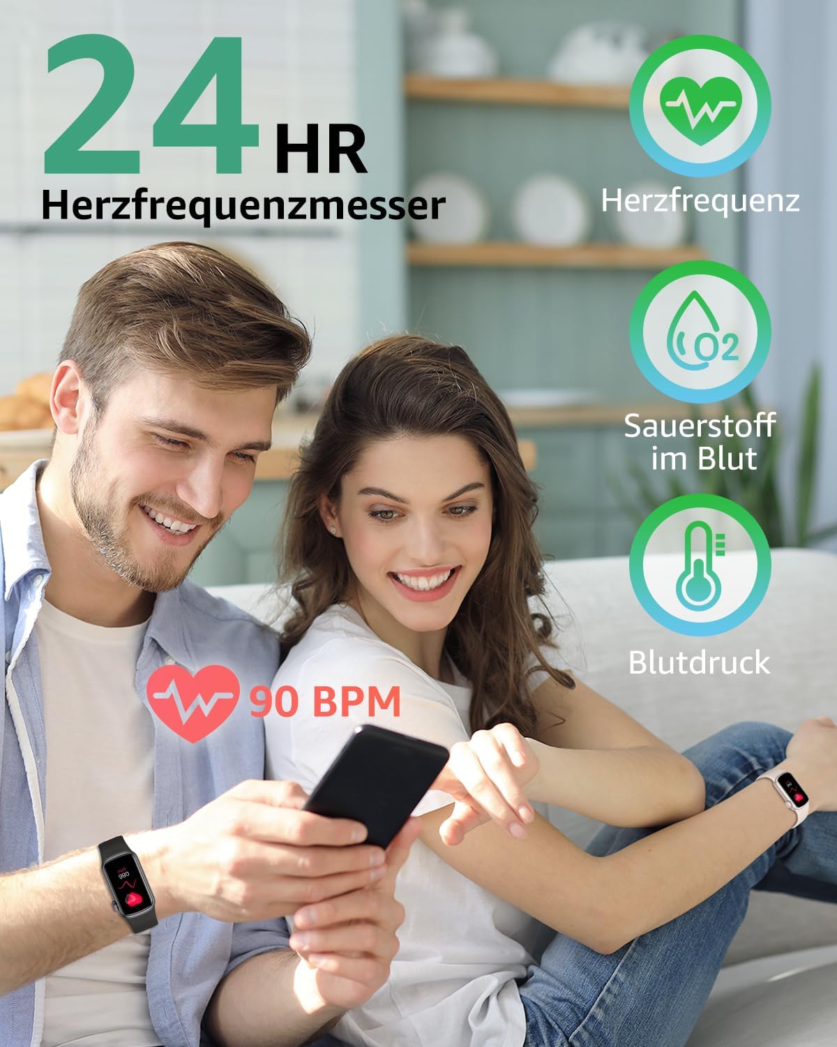 Fitness Tracker, 1,47 Zoll HD-Display Fitnessuhr mit 137+ Sportmodi, Smart Watch mit Schlafmonitor Schrittzähler, IP68 Wasserdichte Fitnessuhr für Damen Herren Starlight – Bild 5