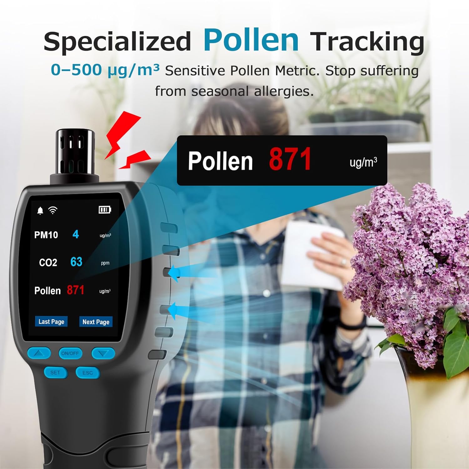 Verbessertes professionelles Luftqualitätsmessgerät CF-60 PP SMART, 16-in-1-CO2-Messgerät mit Echtzeit-Datenlogger, 24-Stunden-Bildschirmdiagrammen und CSV-Bericht für Zuhause, Schimmelprävention – Bild 6