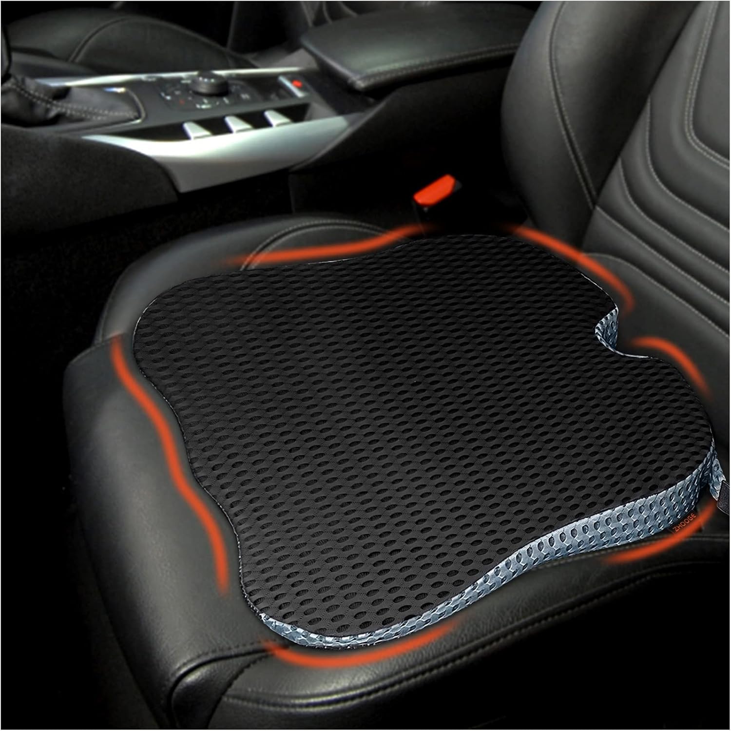 ZHOOGE Keilkissen Autositz, Keilkissen für Auto, Autositzkissen, Memory-Schaum-Keilkissen, ergonomisches Memory-Schaum-Kissen für Auto, Bürostuhl, Bett, Schwarz