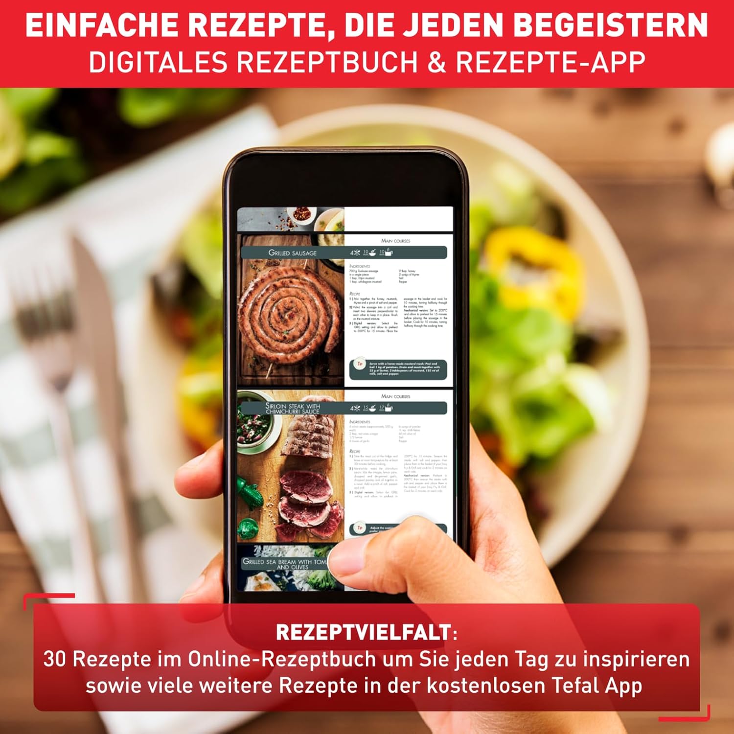 Tefal Easy Fry & Grill Heißluftfritteuse, 2-in-1-Technologie, Heißluftfritteuse und Grill, digitales Display, 4,6 Liter für 6 Portionen, 8 Kochprogramme, energiesparend, kein Öl, Edelstahl, XL-Volumen, EY505D – Bild 7