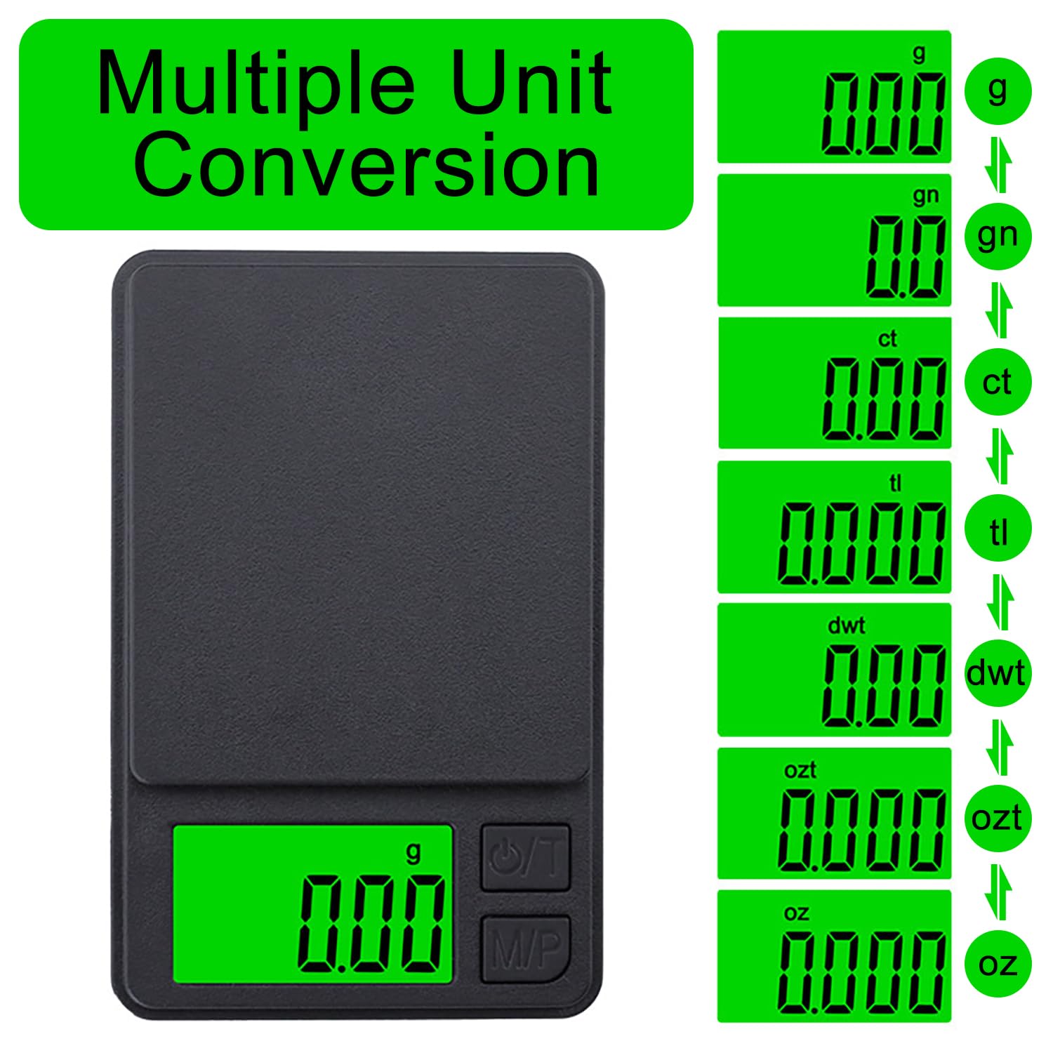 GeekerChip Präzisionswaage 0,01 g/1000 g, digitale Küchenwaage, tragbare Taschenwaage, multifunktionale Taschenwaage, Grammwaage, mit LCD-Display, für Lebensmittel, Schmuck, Medizin, Labor, Kaffee – Bild 3