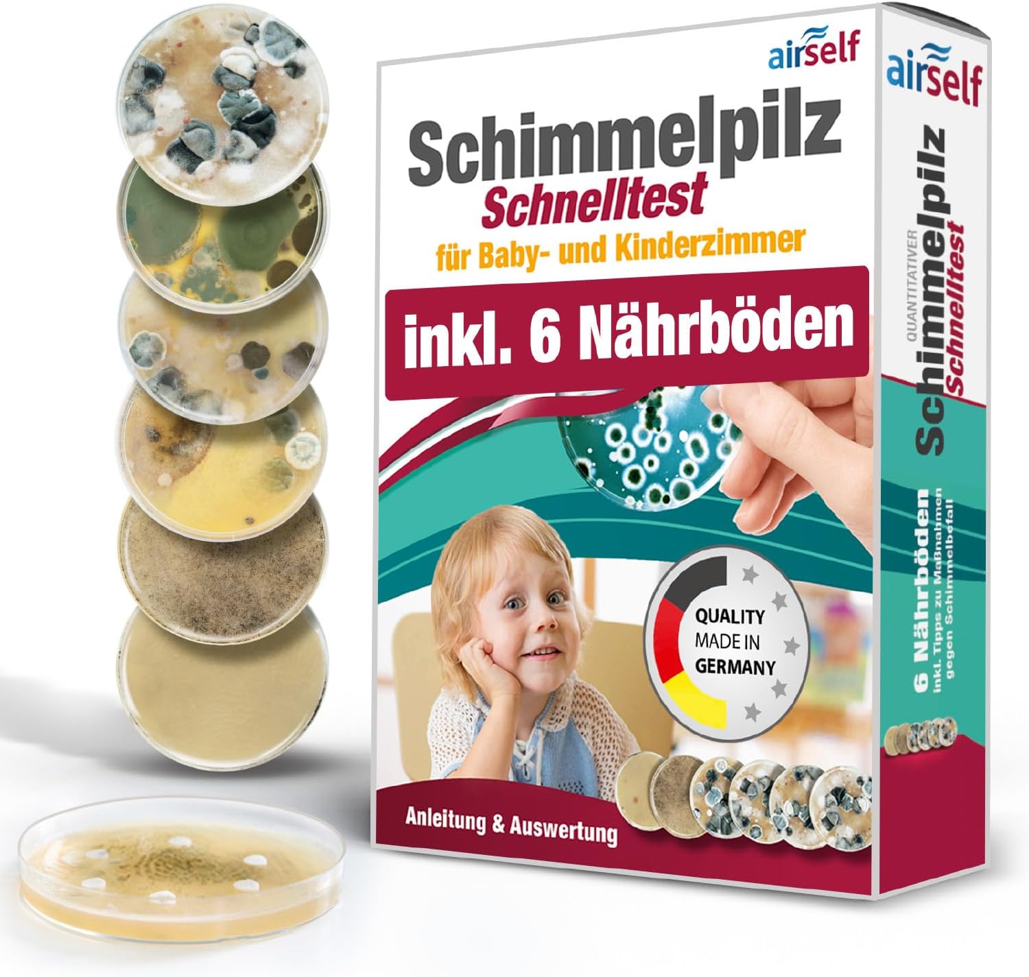 Schimmeltest für Baby- und Kinderzimmer – Schimmeltest zur Bestimmung der Schimmelbelastung in der Raumluft – Schnelltest für zu Hause