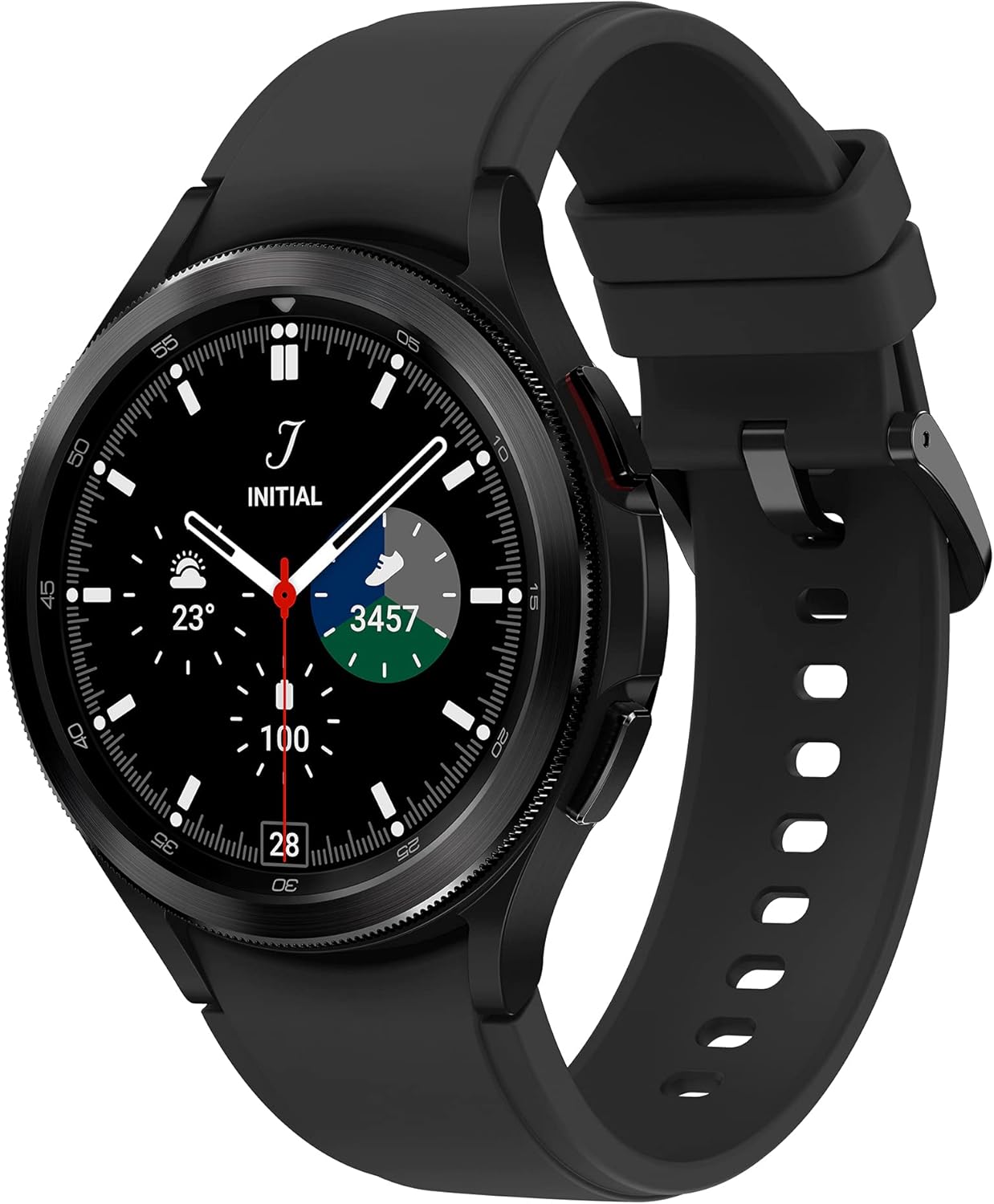 Samsung Galaxy Watch4 Classic, runde Bluetooth-Smartwatch, Wear OS, drehbare Lünette, Fitnessuhr, Fitness-Tracker, 46 mm, schwarz (deutsche Version)
