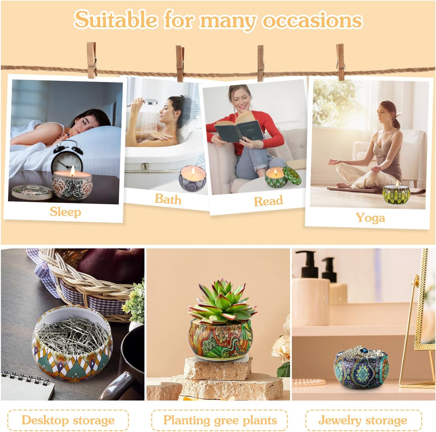 Duftkerzen Geschenkset für Frauen, 12 x 70g Duftkerzen Set, Sojawachskerzen in der Dose, kleines Geschenkset für Mama, Brenndauer bis zu 180 Stunden für Muttertag, Weihnachten, Geburtstag, Bad, Yoga, Entspannung – Bild 8