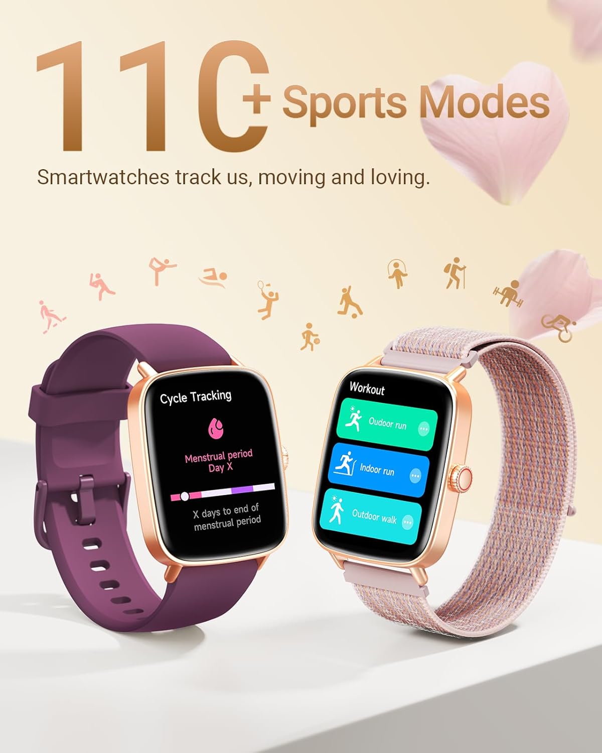 Smartwatch Damen Herren mit Telefonfunktion, 1,85 Zoll Fitnessuhr Smartwatch, 100+ Sportmodi, Fitnesstracker mit Herzfrequenz/SpO2/Schlafmonitor, Schrittzähler, IP68 wasserdichte Sportuhr für iOS Android – Bild 5