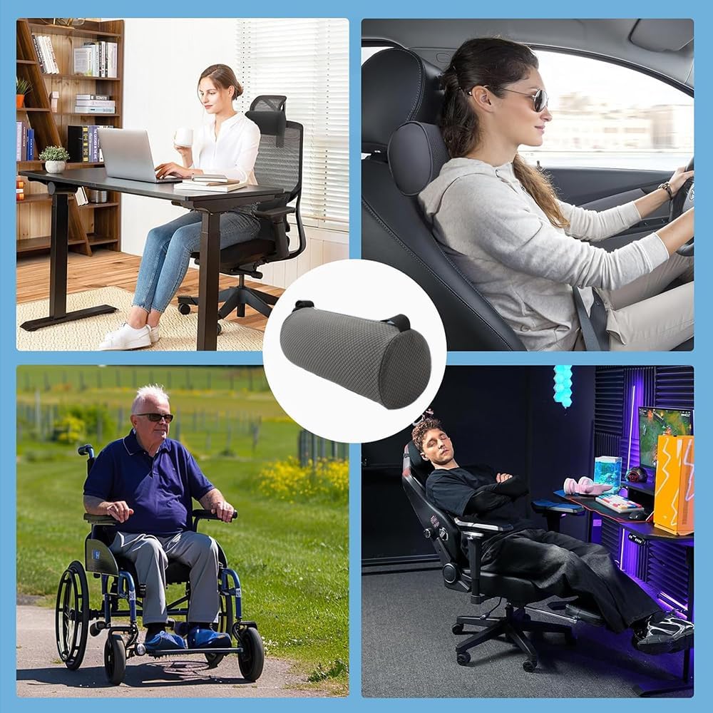 Rückenkissen gegen Schmerzen, Lendenwirbelrolle für niedrige Rückenlehne, ergonomisches Lendenkissen mit Bezug, waschbarer Bezug, Sitzkissen für Rollstühle zur Unterstützung des unteren Rückens, Autos – Bild 7