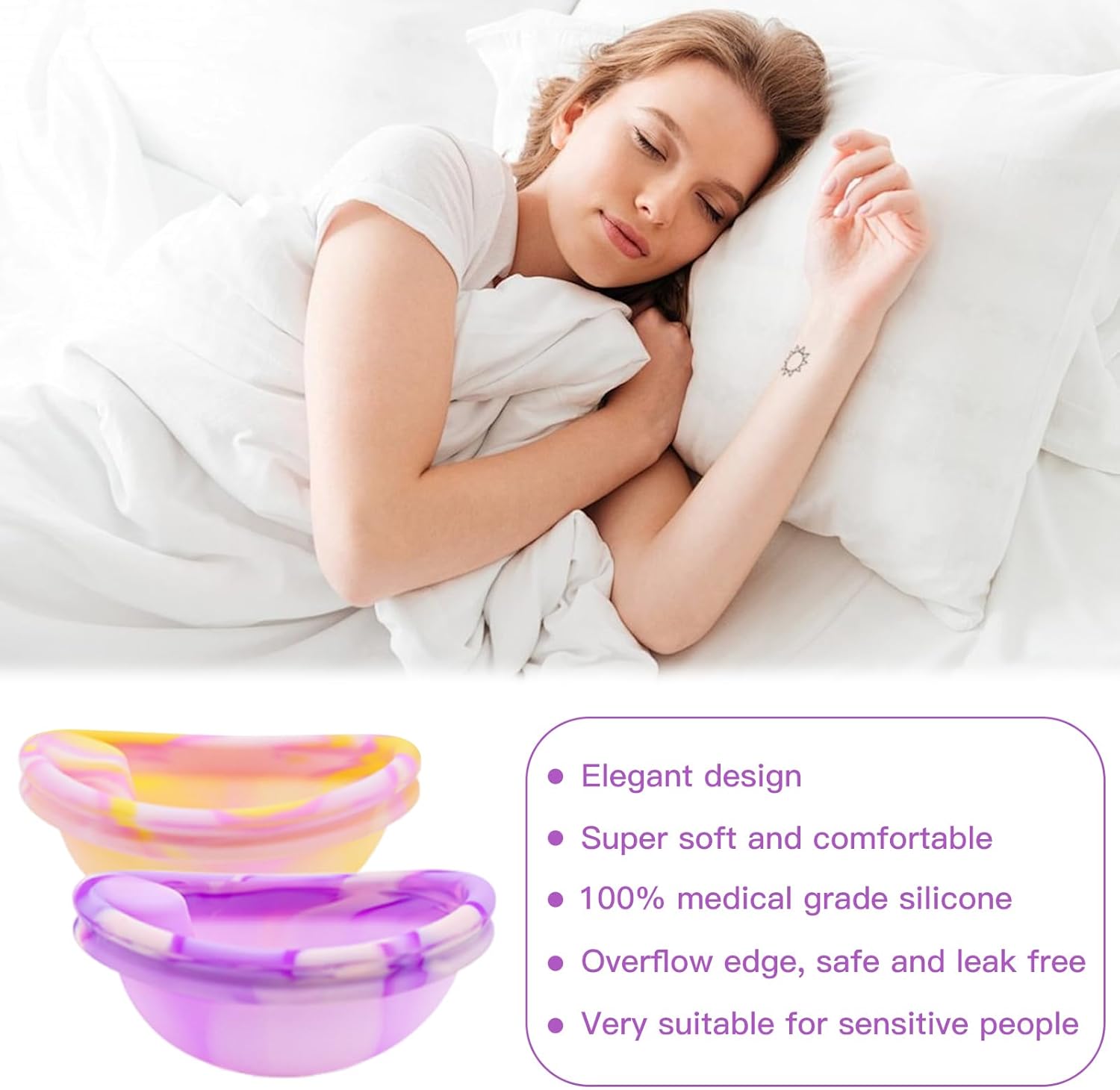 Binnan 2 Stück Menstruationsscheibe mit Aufbewahrungstaschen, Wiederverwendbare Menstruationsscheibe, Menstrual Disc (S+L), für aktiven Frauen Sport, Schwimmen und Intimität – Bild 6