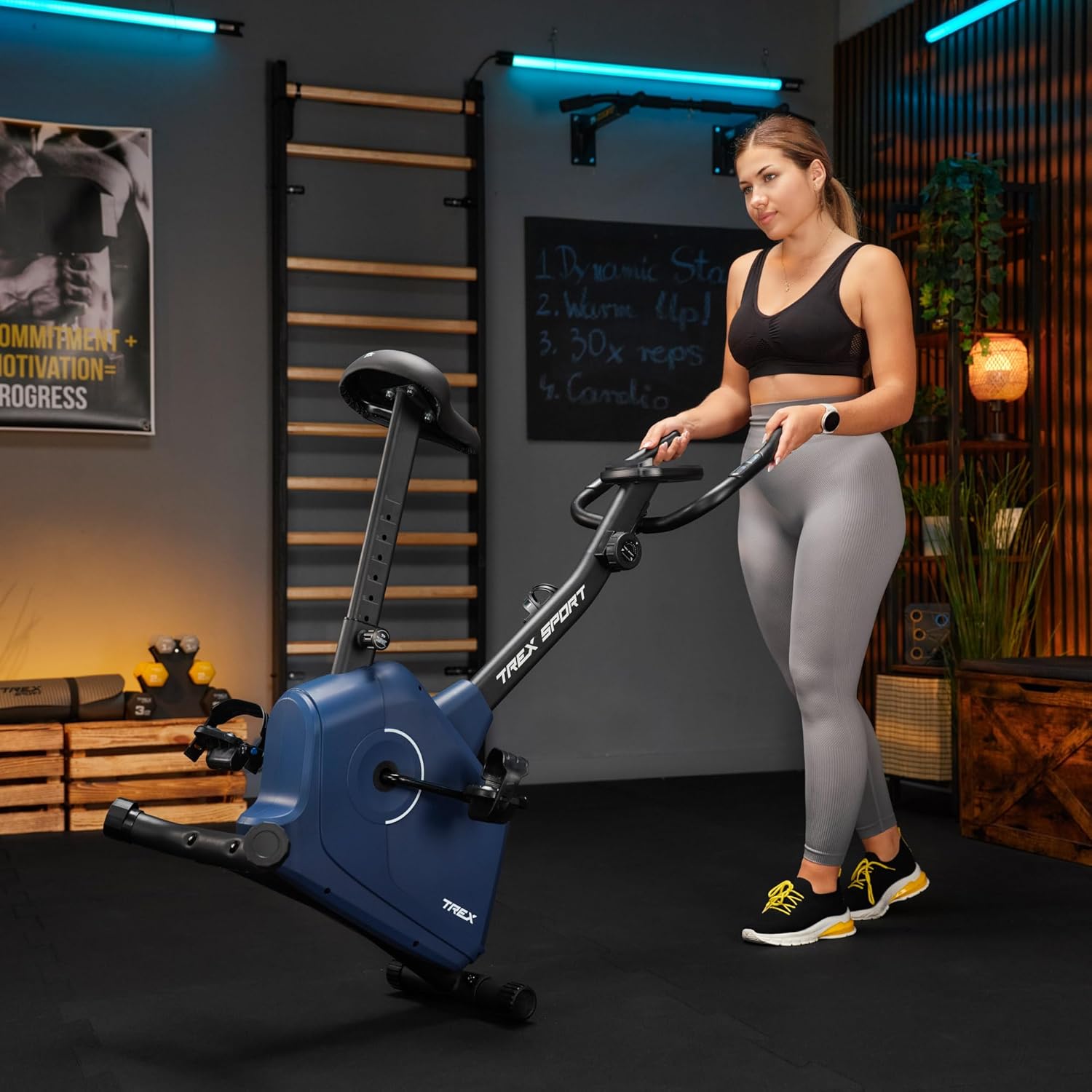 TREX SPORT Heimtrainer TX-380MB Rigon magnetisches Fitnessbike, leises LCD-Display, Herzfrequenzmesser, 8 Stufen, bis 120 kg, Heimtrainer – Bild 7