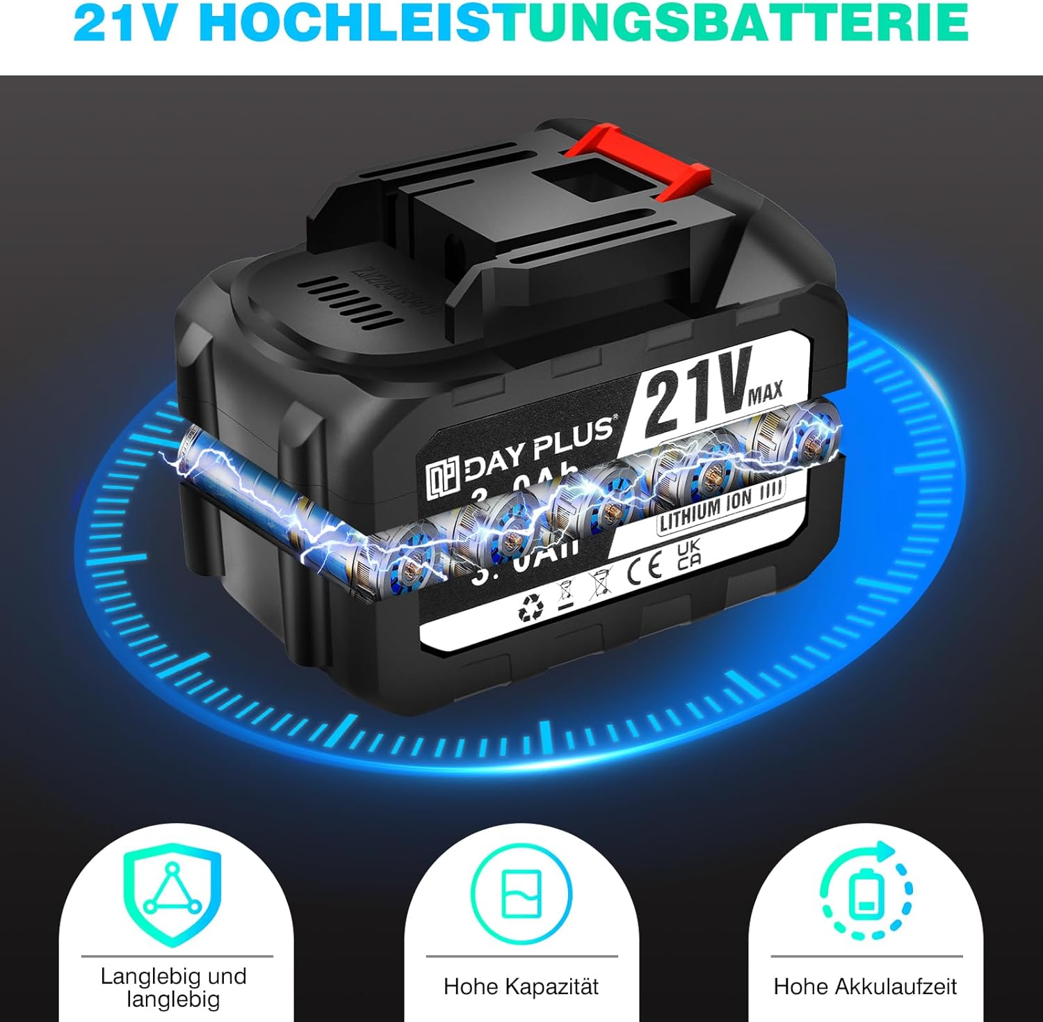 Akku-Staubsauger, 35000PA/450W/40min Staubsauger, 6-in-1-Staubsauger, Handstaubsauger mit HEPA-Filter, 3000-mAh-Akku, Ultraleichter Staubsauger kabellos für Hartböden, Teppiche, Tierhaare – Bild 5
