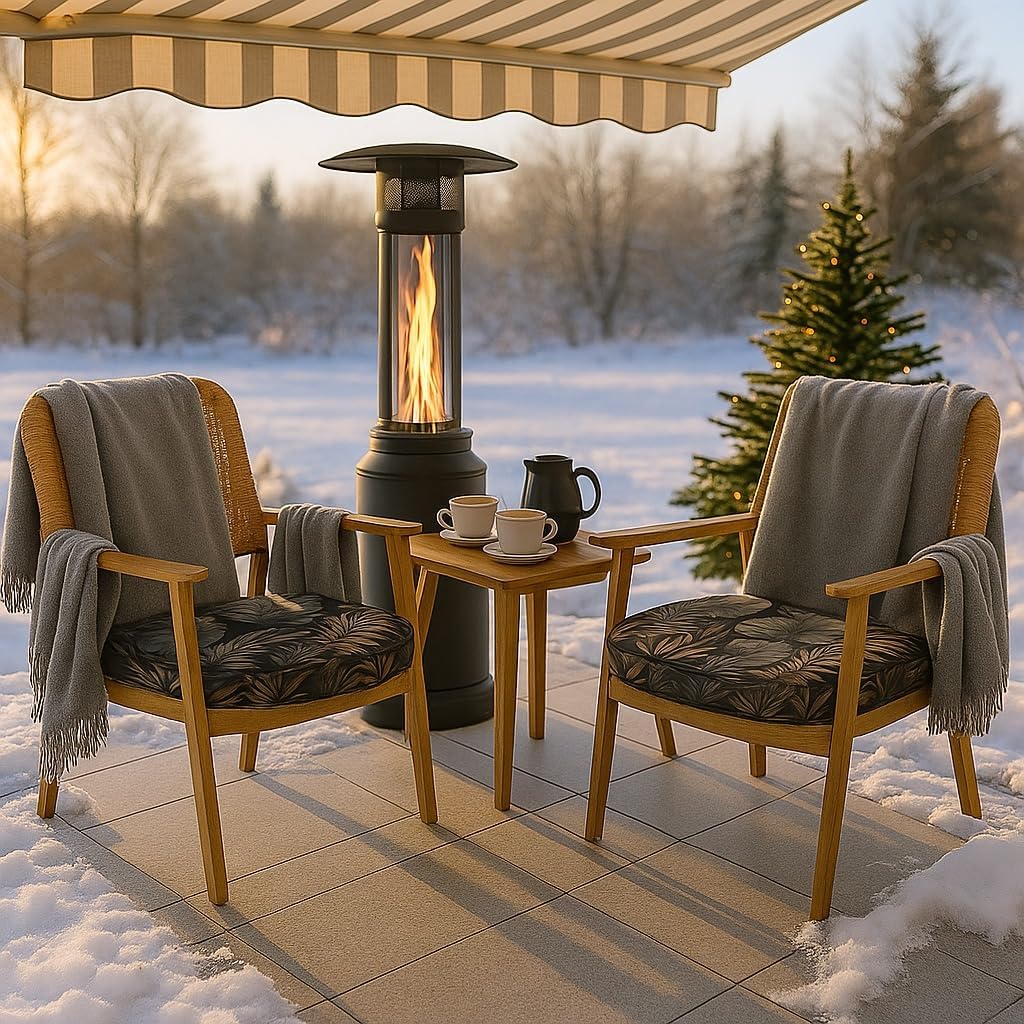 SILUK Sitzkissen-Set mit 4 Stück – wasserdicht, weich und dick, abnehmbarer Bezug mit Reißverschluss, Outdoor- und Indoor-Stuhlkissen, waschbar (braun) – Bild 7