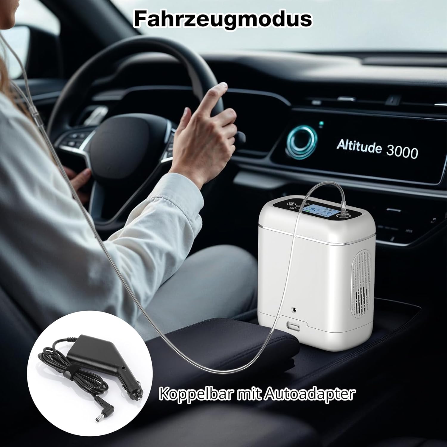 Mobil Sauerstoffkonzentrator mit Akku & Rucksack, Sauerstoffkonzentration 95 ± 3%, Tragbarer Sauerstoffgerät für Autos, Ausflüge und Reisen, mit Ai-Chip, Pulsmodus – Anleitung in Deutsch – Bild 4