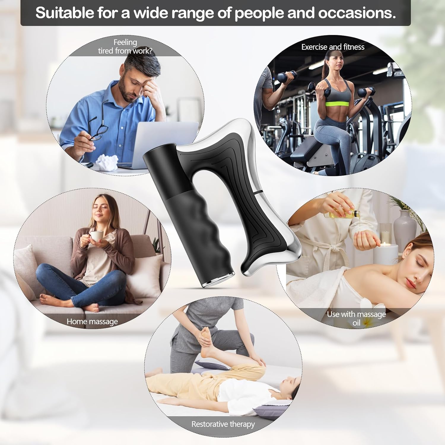 Elektrisches Faszienmessgerät mit Heizfunktion, EMS & Vibration, 3 Modi, 10500 U/min Hochgeschwindigkeitsvibration, Cellulite-Massagegerät für Rücken, Nacken, Schultern, Arme, Taille, Gelenke und Beine – Bild 6