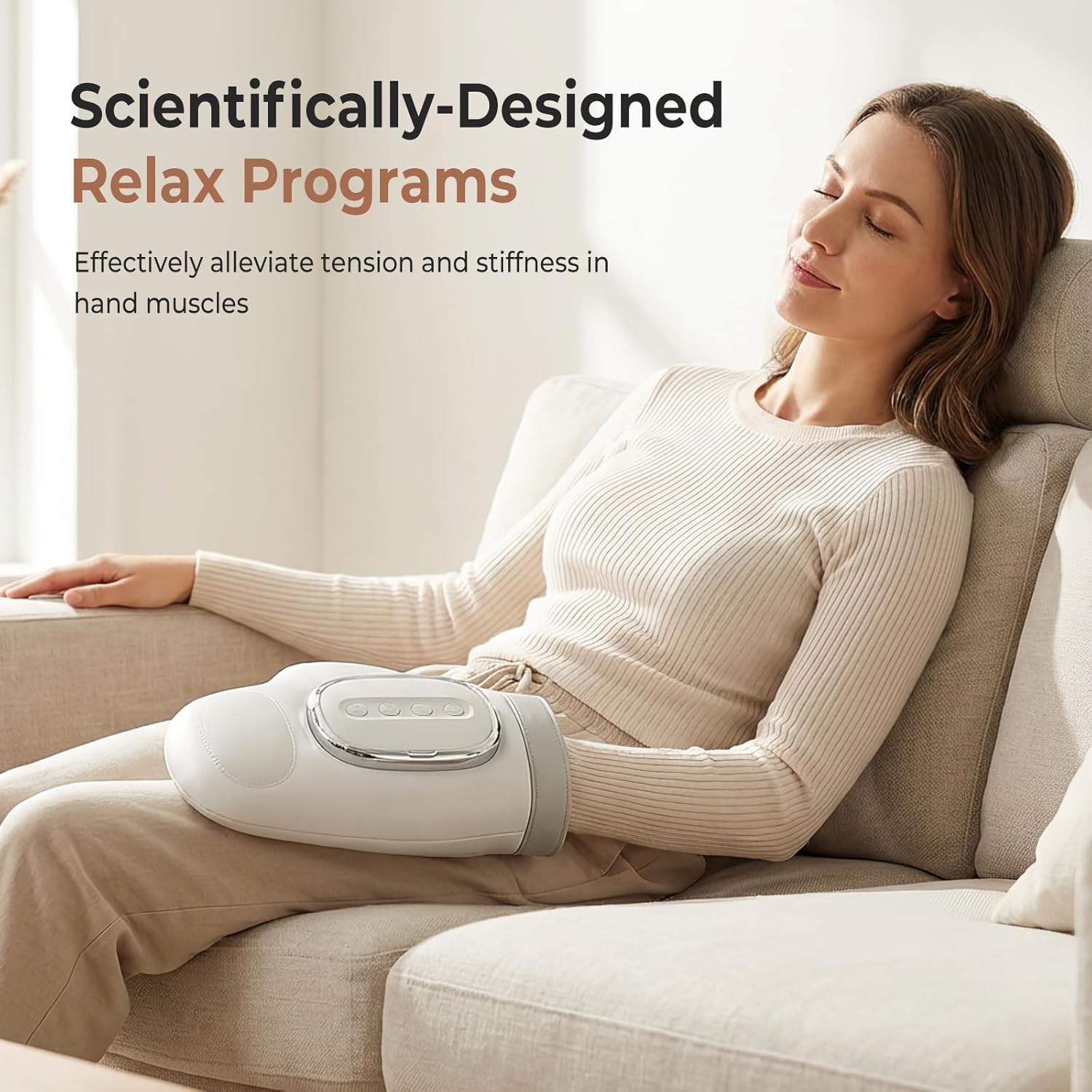 Handmassagegerät mit Thermotherapie, kabelloses Handmassagegerät mit Wärme, wiederaufladbares Handmassagegerät elektrisch mit 3 Massagen, 5 Druckstufen-Handschuh, ideale Geschenke für Männer und Frauen – Bild 6