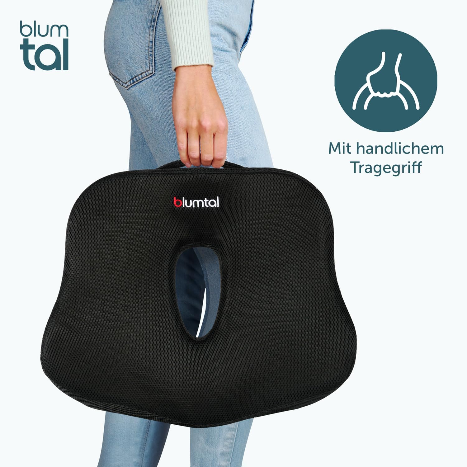 Blumtal Sitzkissen Bürostuhl – Keilkissen Schwarz Steißbeinkissen – Ergonomisches Autositzkissen – Hämorrhoiden-Sitzkissen Stuhl – Steißbeinkissen, Sitzkissen Stuhl – Optimales Bürostuhl-Sitzkissen – Bild 6