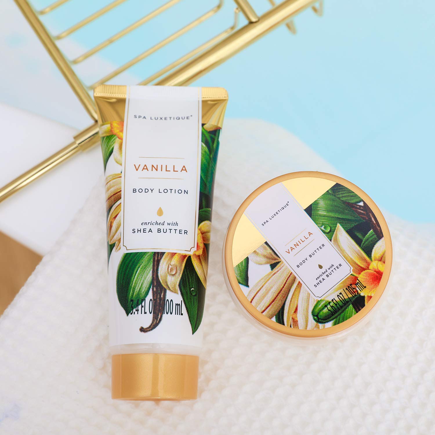 SPA LUXETIQUE Geburtstagsgeschenk für Frauen, Bade-Geschenkset, 8-teiliges Vanille-Duft, Beauty-Spa-Set für Frauen mit dekorativer Badewanne, Wellness-Set für Frauen, Weihnachtsgeschenke, Muttertagsgeschenk, Valentinstag – Bild 3