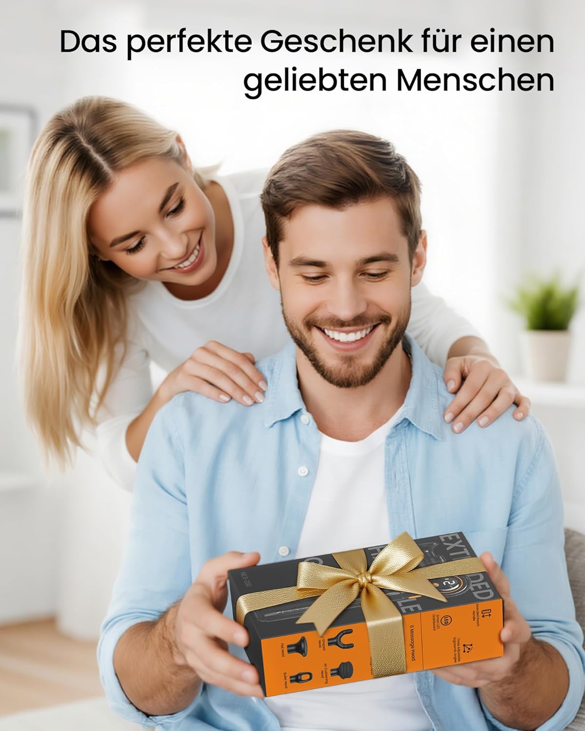 Napre Massagepistole, Massagepistole mit Verlängerungsgriff und 3 verstellbaren Winkeln, Muskel-Percussion-Massagegerät für Rücken/Nacken/Schulter-Entspannung, Handmassagegerät, Blau – Bild 10