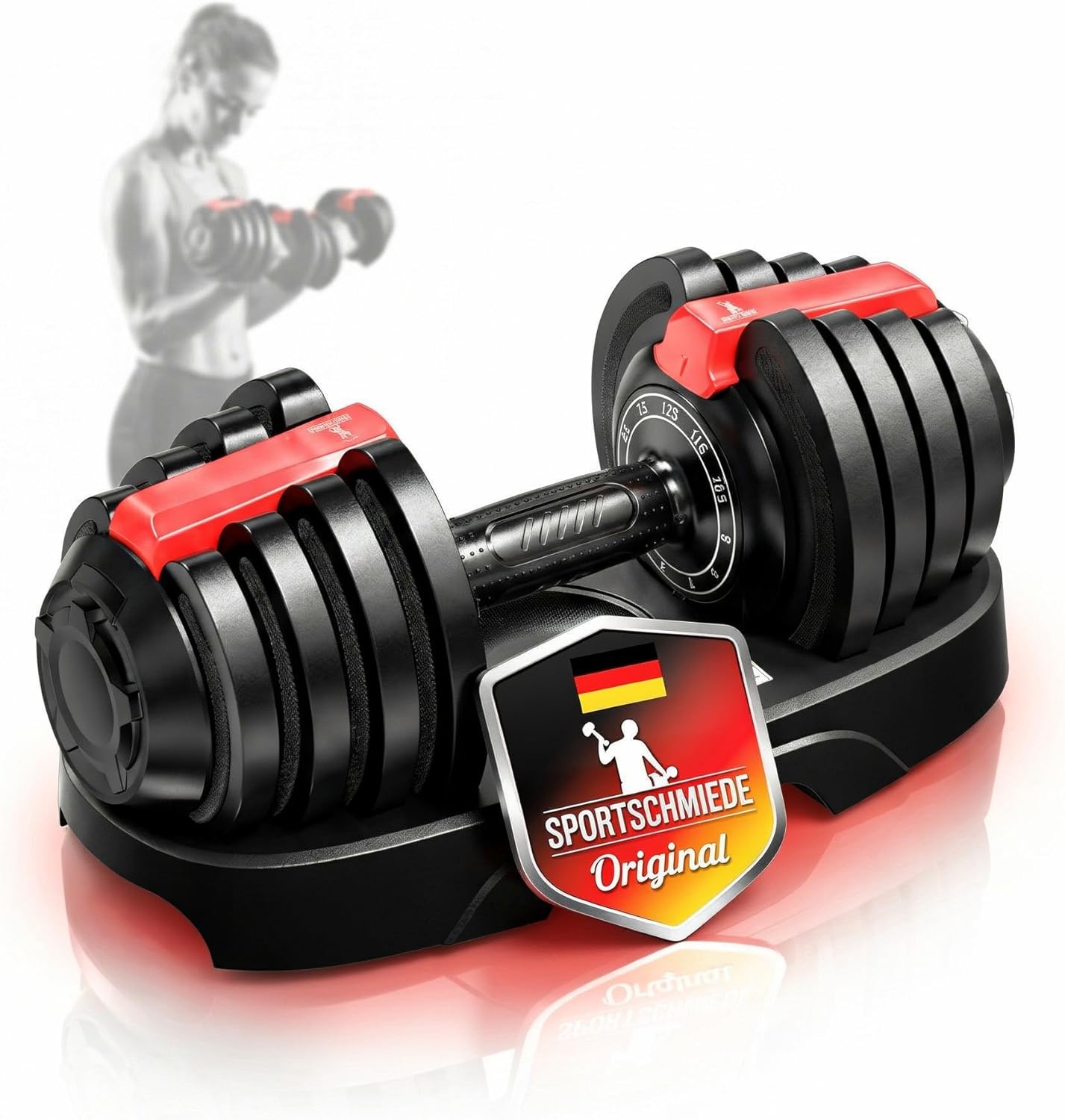 SPORTSCHMIEDE Verstellbare Hanteln (Easy Switch) Hantelset für Männer und Frauen – Ideal für Krafttraining & Fitness, Hantelset, Hanteln für Zuhause – Auch als 3-in-1 – Home Gym