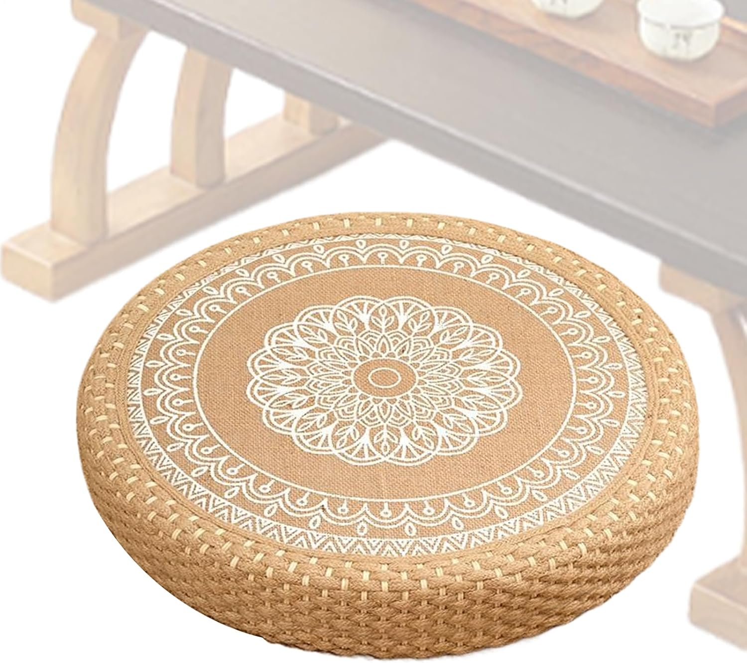 Yogakissen - Meditationskissen | Coussin Round Ground für Handy | waschbarer Baumwollbezug, Füllung mit Dinkelspelz | Stabiler und weicher Sitzkomfort für Kamin, Yoga, Wohnzimmer – Bild 5