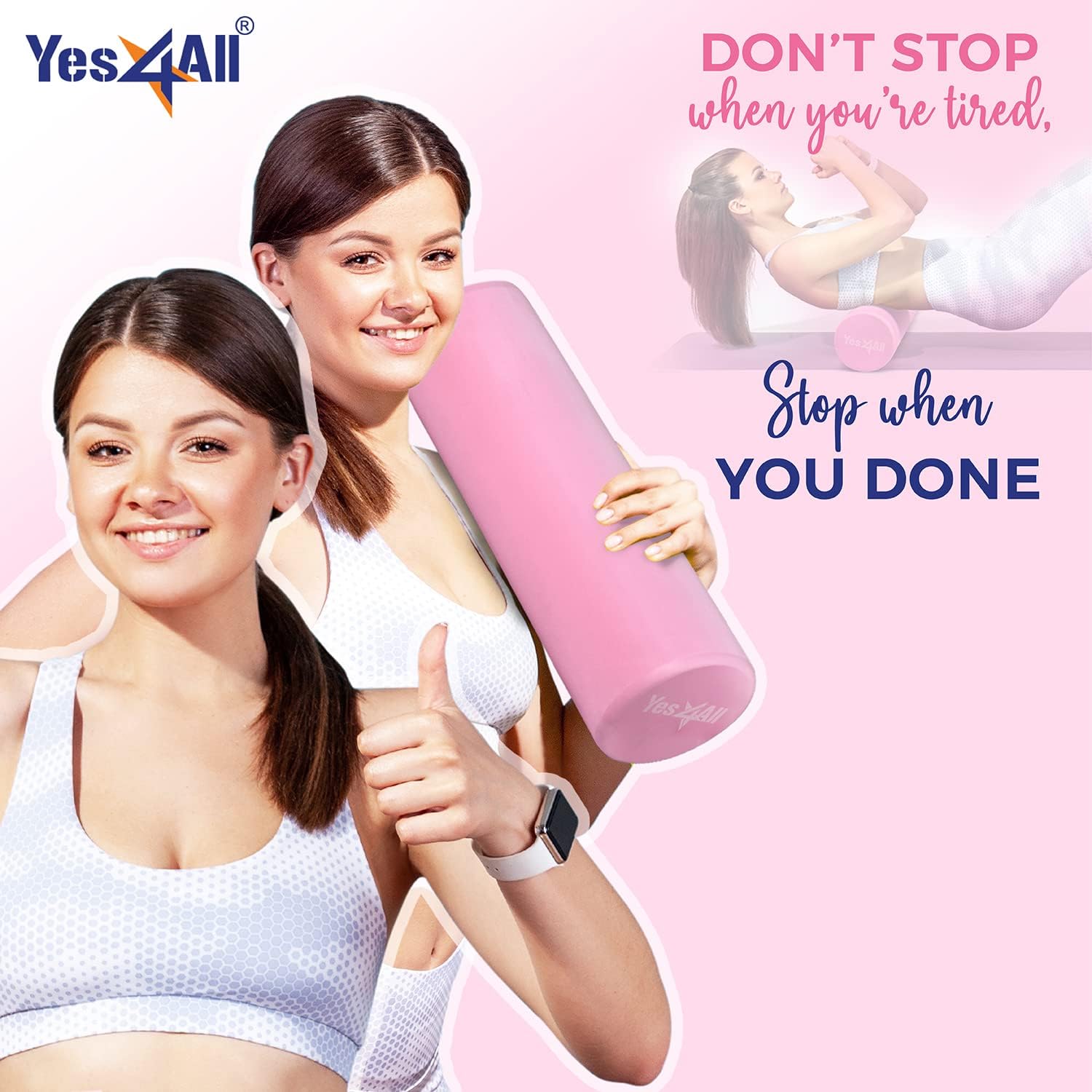 Yes4All Faszienrolle für Rücken, Wirbelsäule, Beine, Arme 30/45/60/90 cm – mittelharte Schaumstoffrolle, Schaumstoffrolle für Yoga, Pilates, Stretching & Fitness – Bild 5