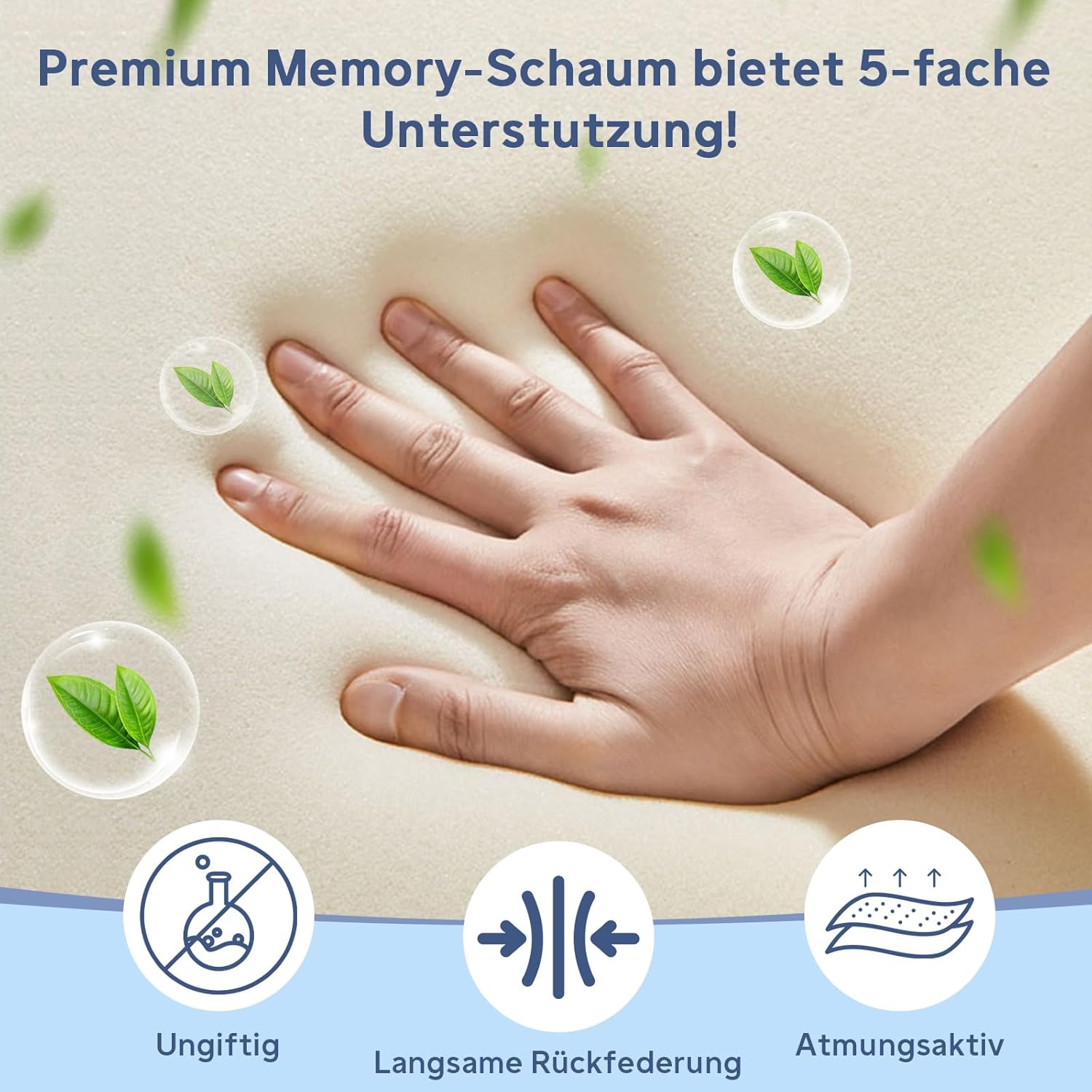 Nackenkissen Kopfkissen, Memory Foam Nackenkissen, Ergonomisches Kopfkissen für Seiten, Rücken & Bauchschläfer, Orthopädisches Kissen, Weich und Bequem (60 x 40 x 13 cm, Grau) – Bild 6