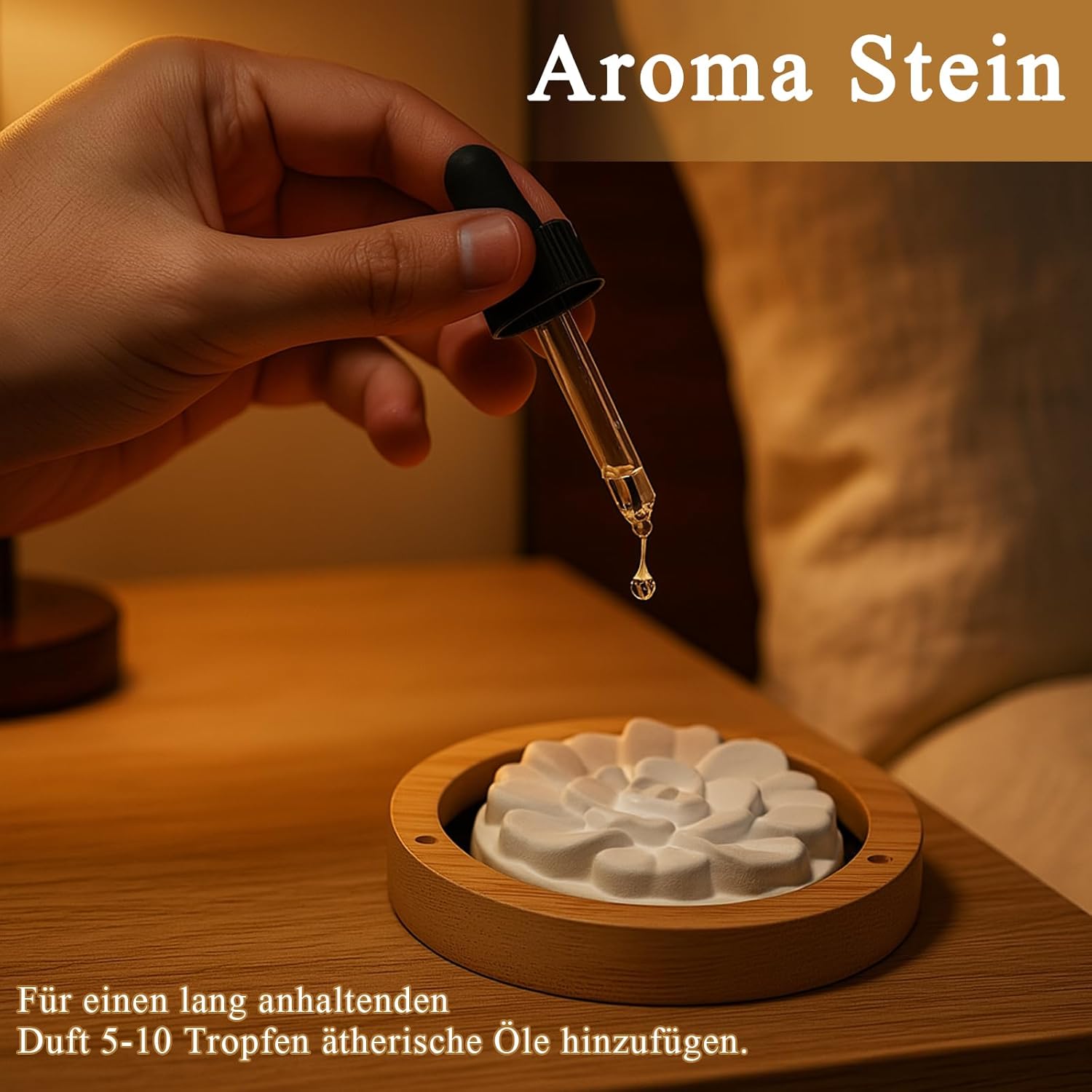 Duftsteine für ätherische Öle, Diffusor, Ornament, Duftstein, 2 Stück, flammenloser Aromastein, Diffusorstein für ätherische Öle aus Holz, für Aromatherapie im Schlafzimmer, Badezimmer, Auto – Bild 5
