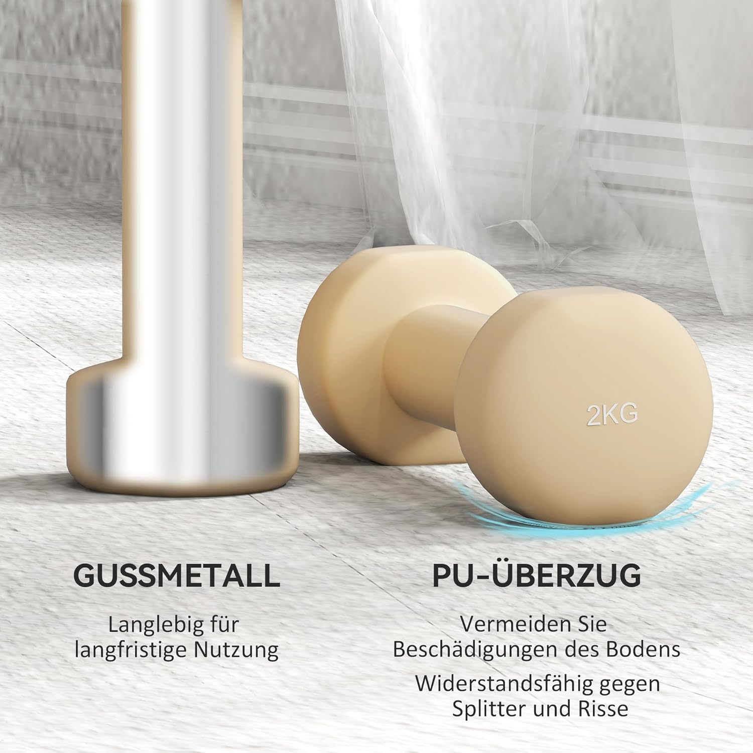 HOMCOM Hantelset 4 Paar 0,5kg-10kg Hanteln mit Koffer, Hantel-Set aus Gusseisen, Hexagon Hanteln Set, Kurzhanteln für Männer Frauen, Hanteln für Fitnessstudio, Krafttraining – Bild 4