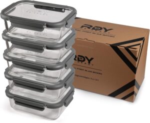 RDY Meal-Prep-Boxen aus Glas, 1500 ...