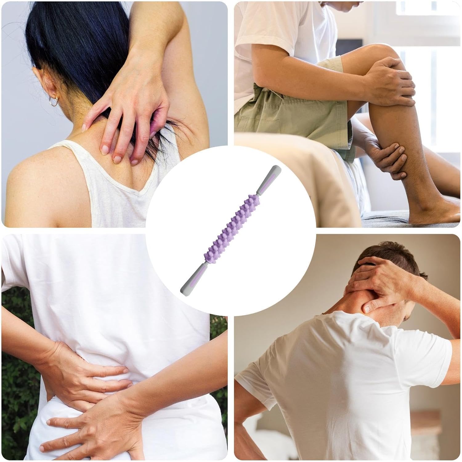 Massagestab – Manuelles Muskelroller-Werkzeug, Ergonomisches Entspannungsgerät | Ganzkörper-Entlastungsgerät, Tragbares Handmassagegerät, Handkonstruktion Zur Tiefenentlastung Des Gewebes Für Die Erho – Bild 5